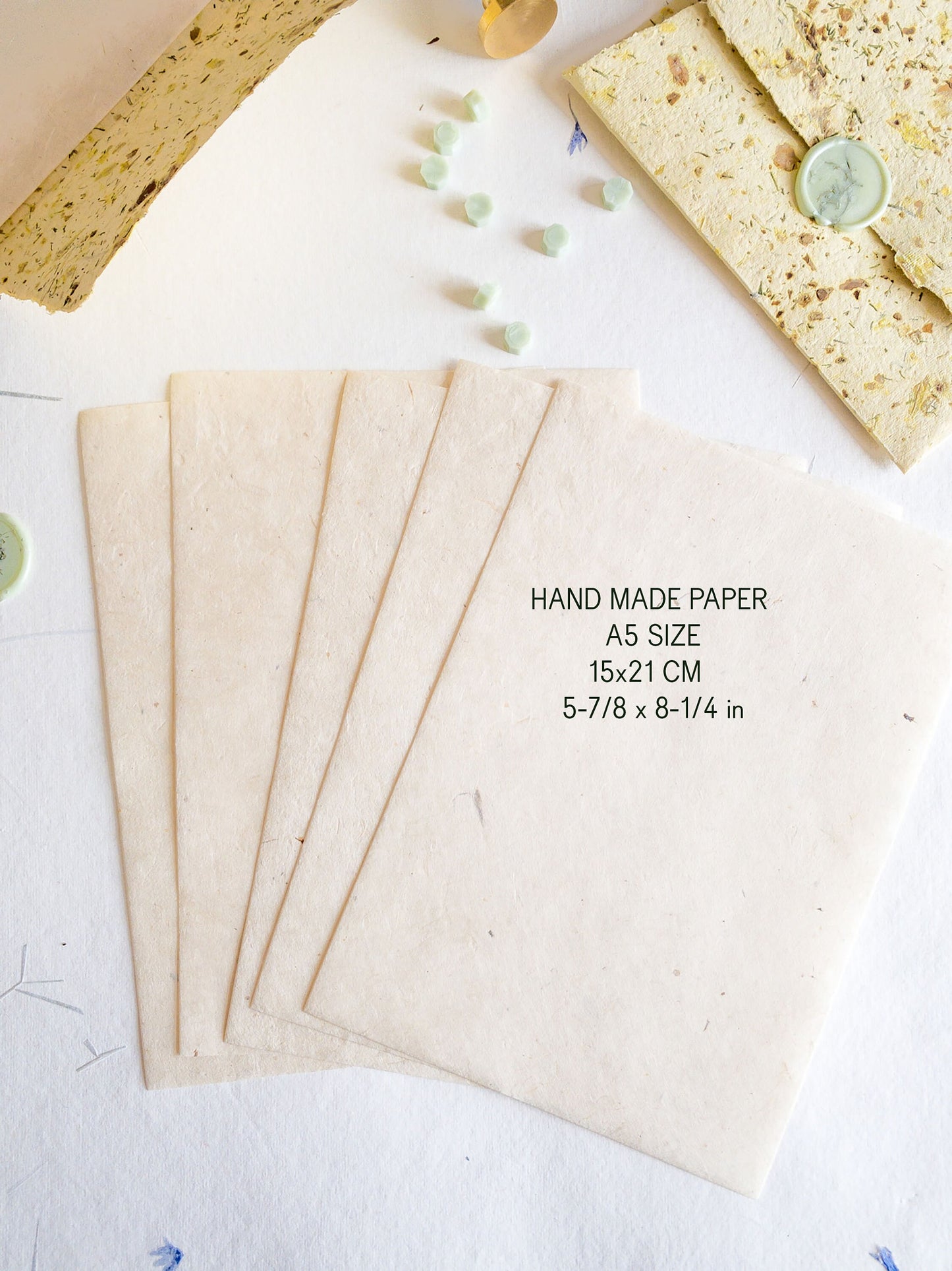 C6 Herb and Damask Rose Deckle Edge Envelope