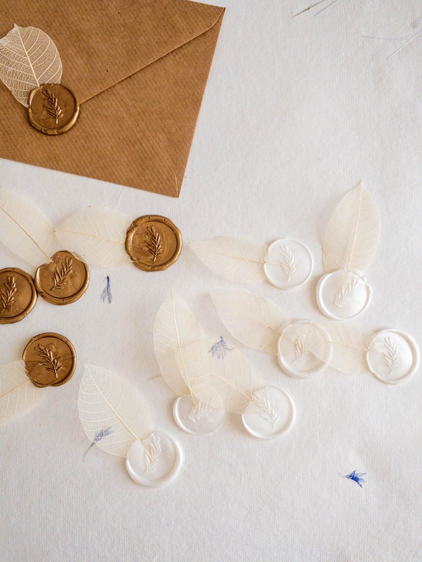 Self Adhesive wax seal with natural skeleton leaves, Gold Leaf Wax Seals, Invitation Wax Seals, Wedding Wax Seal Stickers