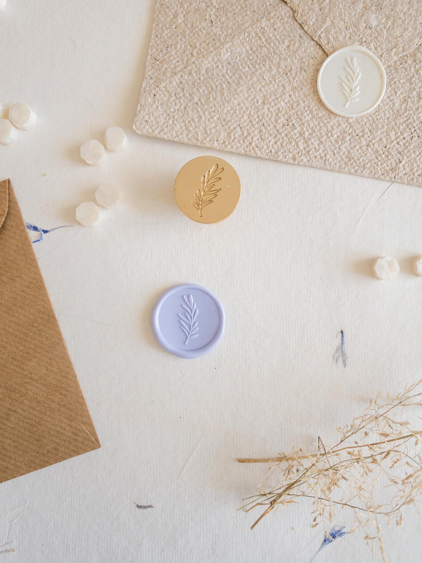 Sage leaf "" Self Adhesive wax seal , Gold Leaf Wax Seals, Invitation Wax Seals, Wedding Wax Seal Stickers