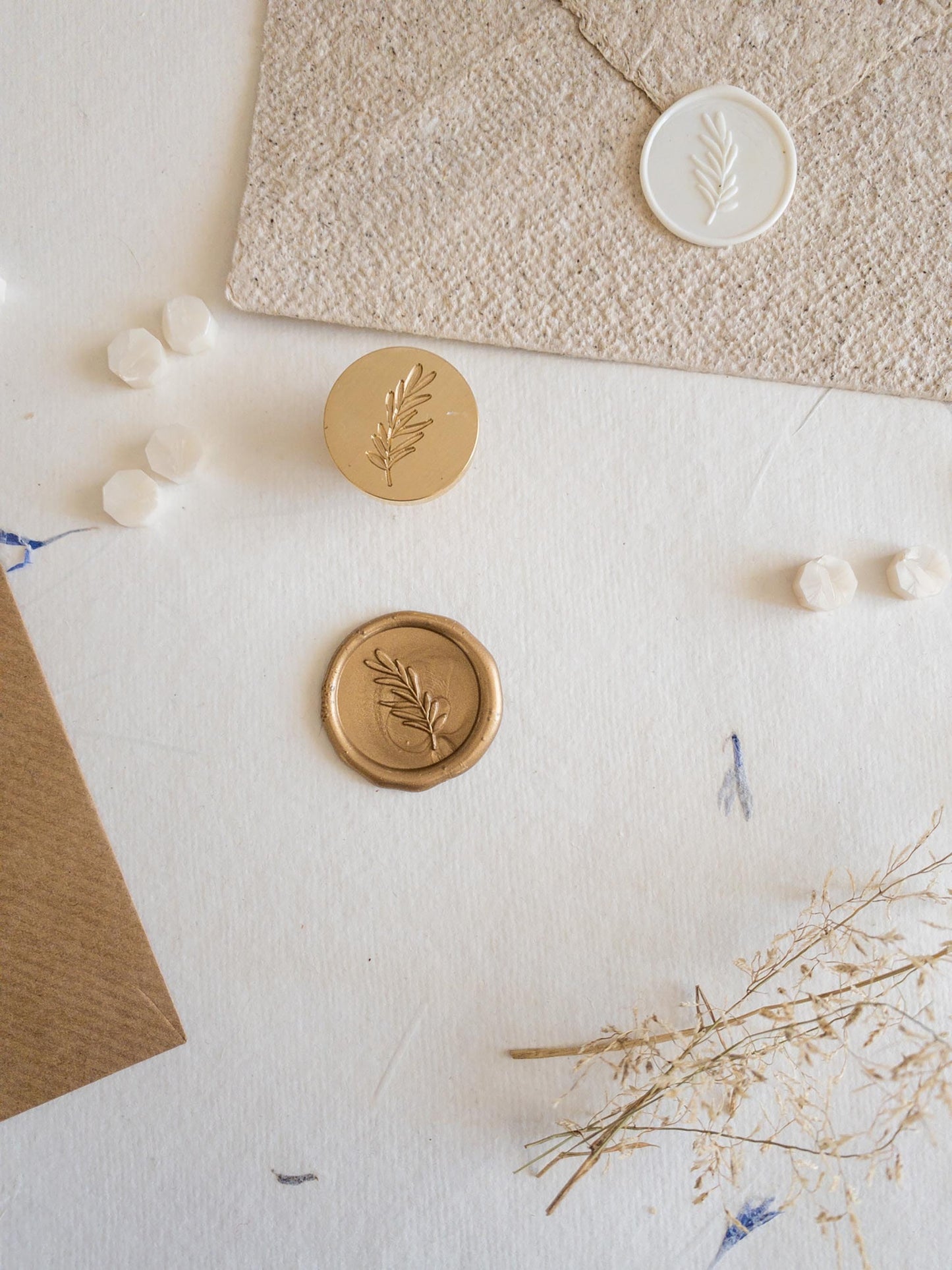 Sage leaf "" Self Adhesive wax seal , Gold Leaf Wax Seals, Invitation Wax Seals, Wedding Wax Seal Stickers