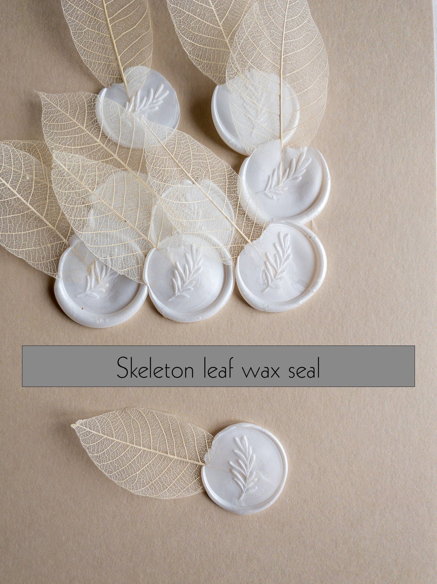 Self Adhesive wax seal with natural skeleton leaves, Gold Leaf Wax Seals, Invitation Wax Seals, Wedding Wax Seal Stickers