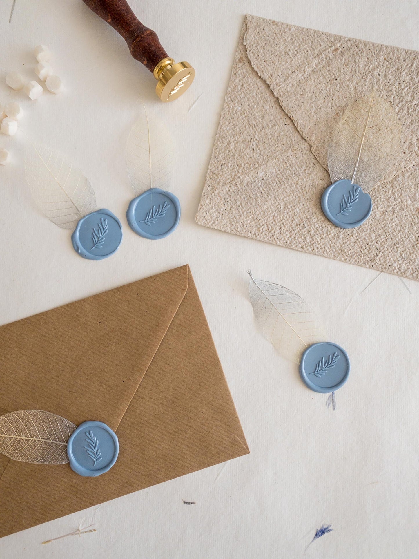 Self Adhesive wax seal with natural skeleton leaves, Gold Leaf Wax Seals, Invitation Wax Seals, Wedding Wax Seal Stickers