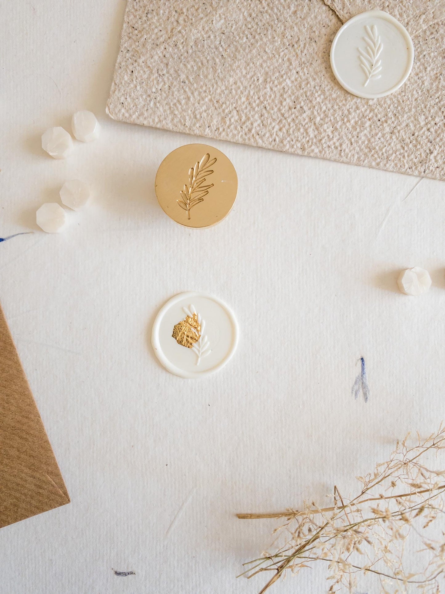 Sage leaf "" Self Adhesive wax seal , Gold Leaf Wax Seals, Invitation Wax Seals, Wedding Wax Seal Stickers