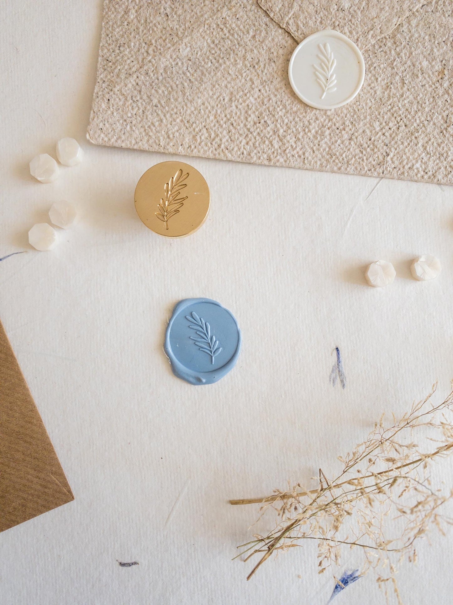 Sage leaf "" Self Adhesive wax seal , Gold Leaf Wax Seals, Invitation Wax Seals, Wedding Wax Seal Stickers