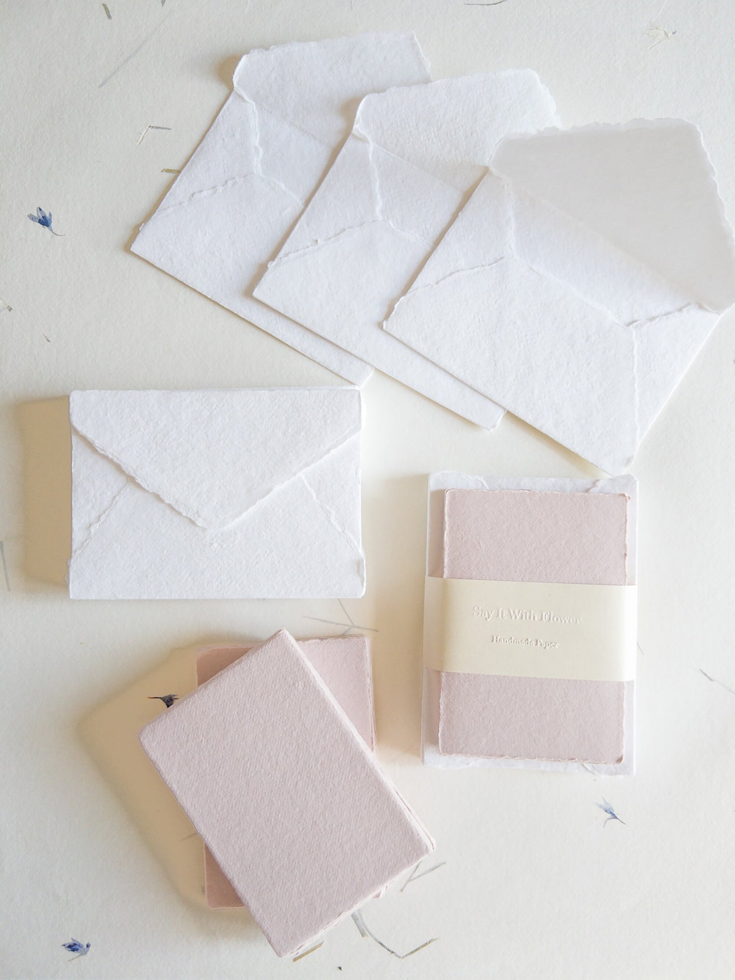 Vintage Rose Handmade Deckle Edge Cotton Paper 4 Bar envelope, 4 BAR Deckle Edge Paper, Invitation Calligraphy Paper, Papier Fait Main,