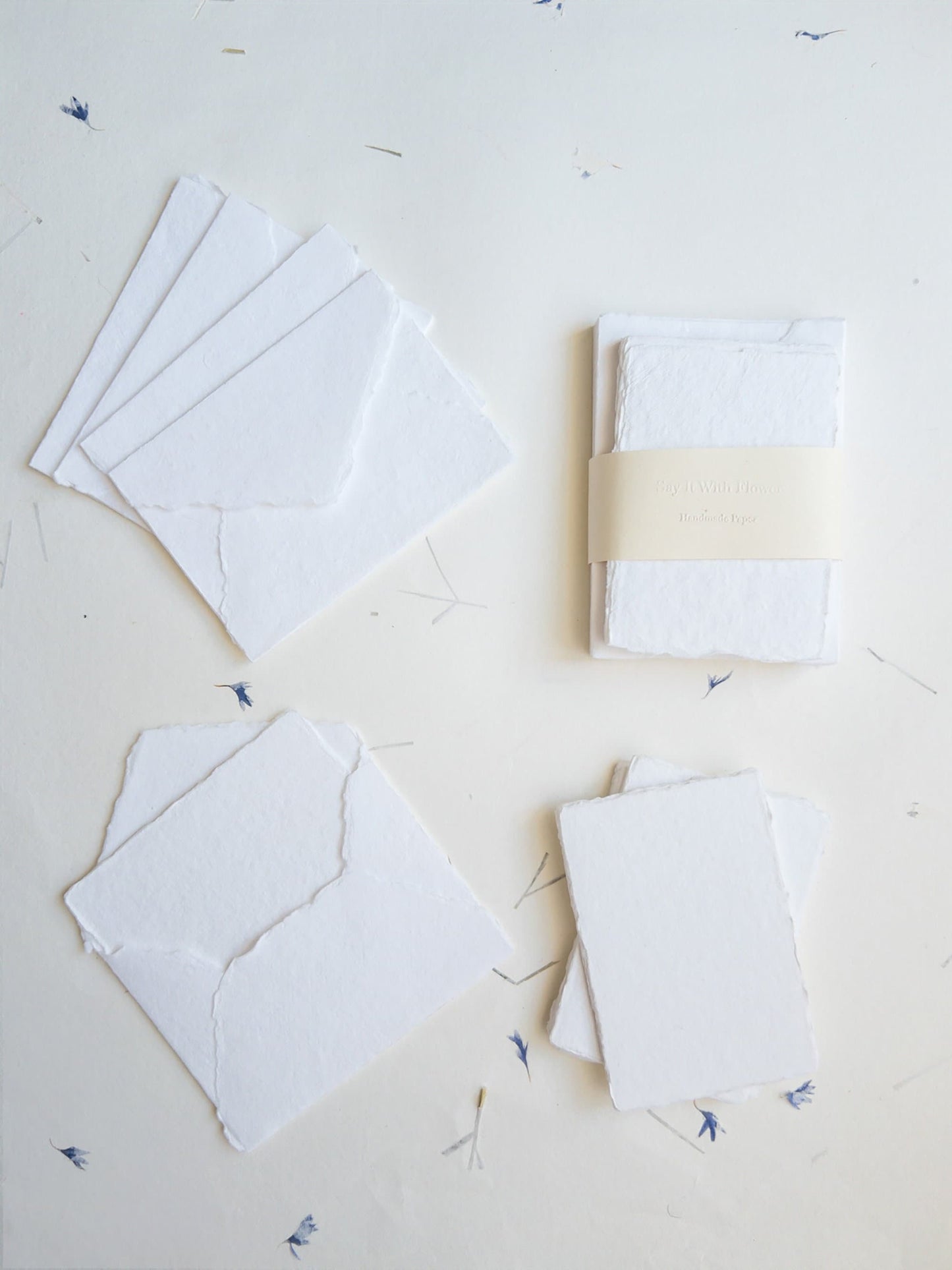 Soft White Handmade Deckle Edge Paper 4 Bar envelope, 4 BAR Deckle Edge Paper, invite Calligraphy Paper, Papier Fait Main,