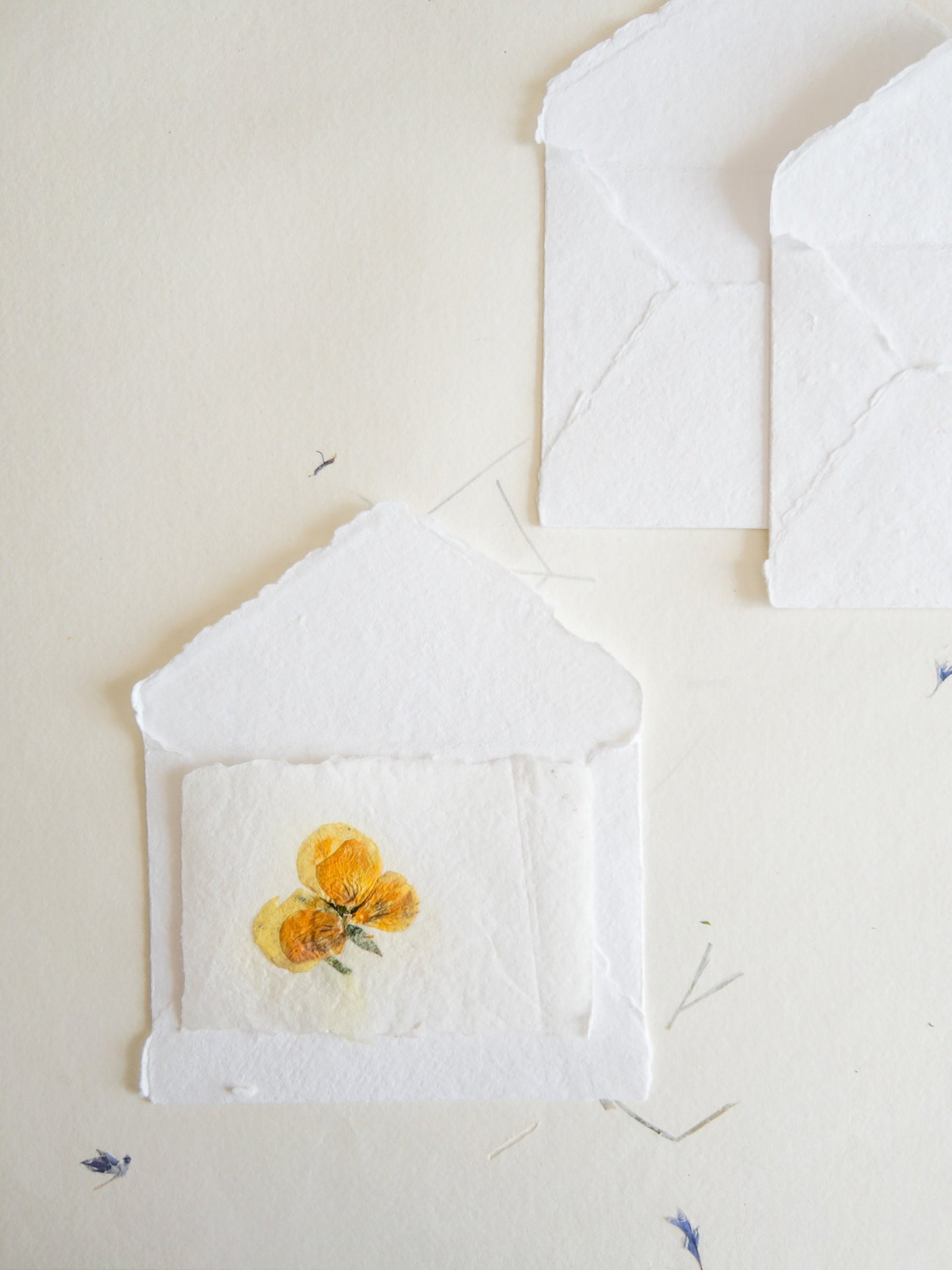 Pansy Pressed flower card, pressed flower stationary ,violet Invitation Paper, Calligraphy Paper, Papier Fait Main, handmade envelope