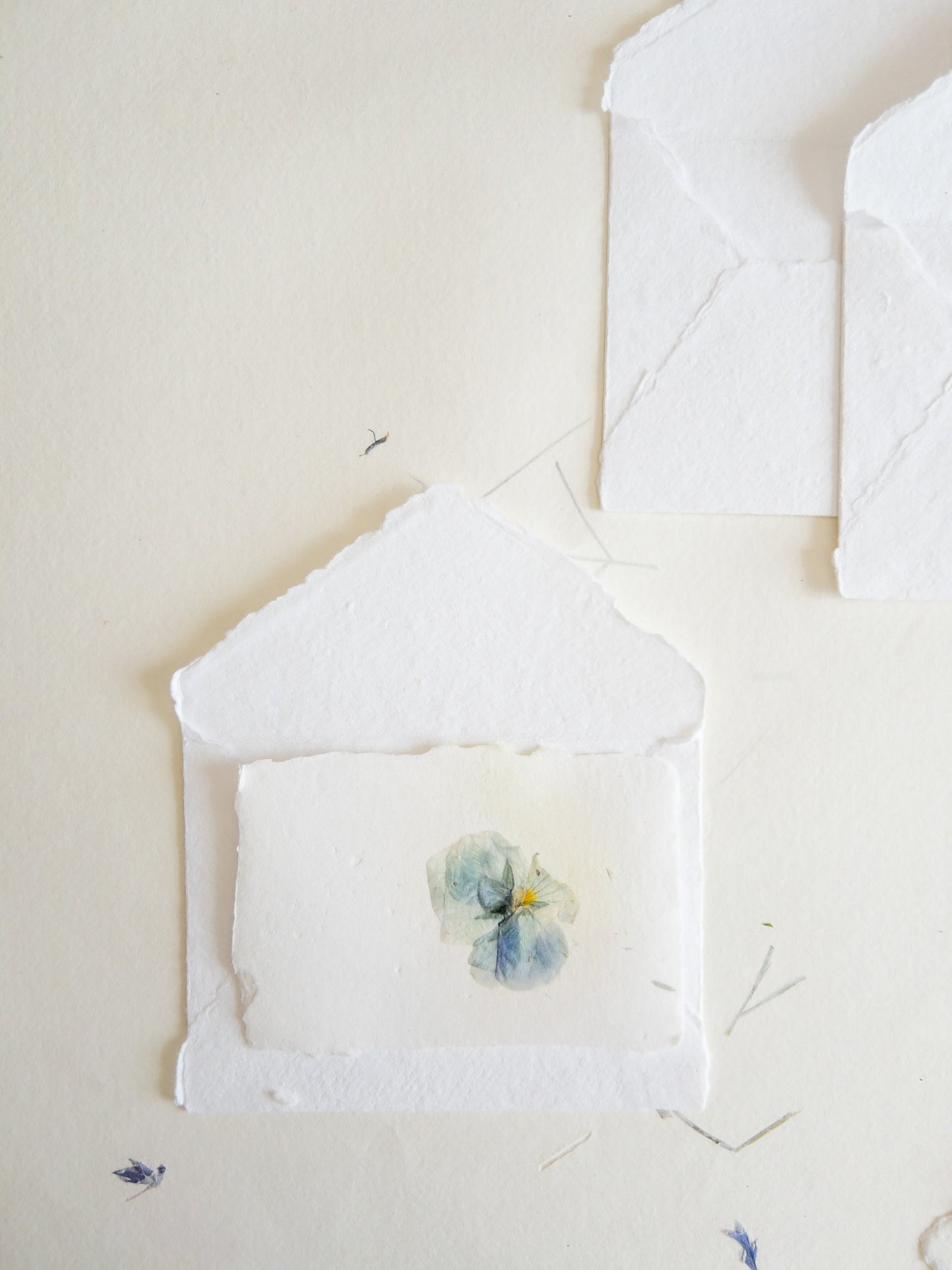 Pansy Pressed flower card, pressed flower stationary ,violet Invitation Paper, Calligraphy Paper, Papier Fait Main, handmade envelope