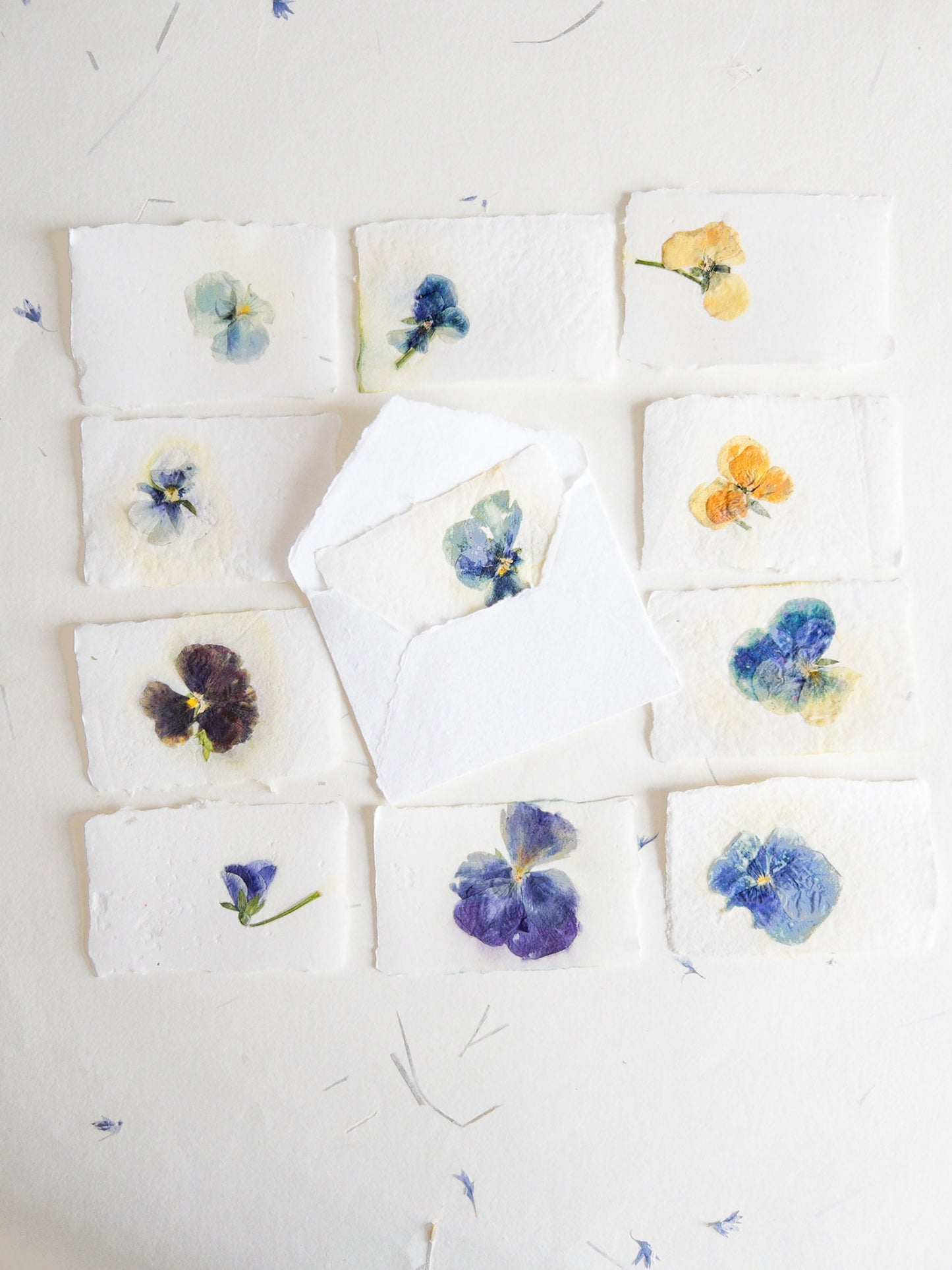 Pansy Pressed flower card, pressed flower stationary ,violet Invitation Paper, Calligraphy Paper, Papier Fait Main, handmade envelope