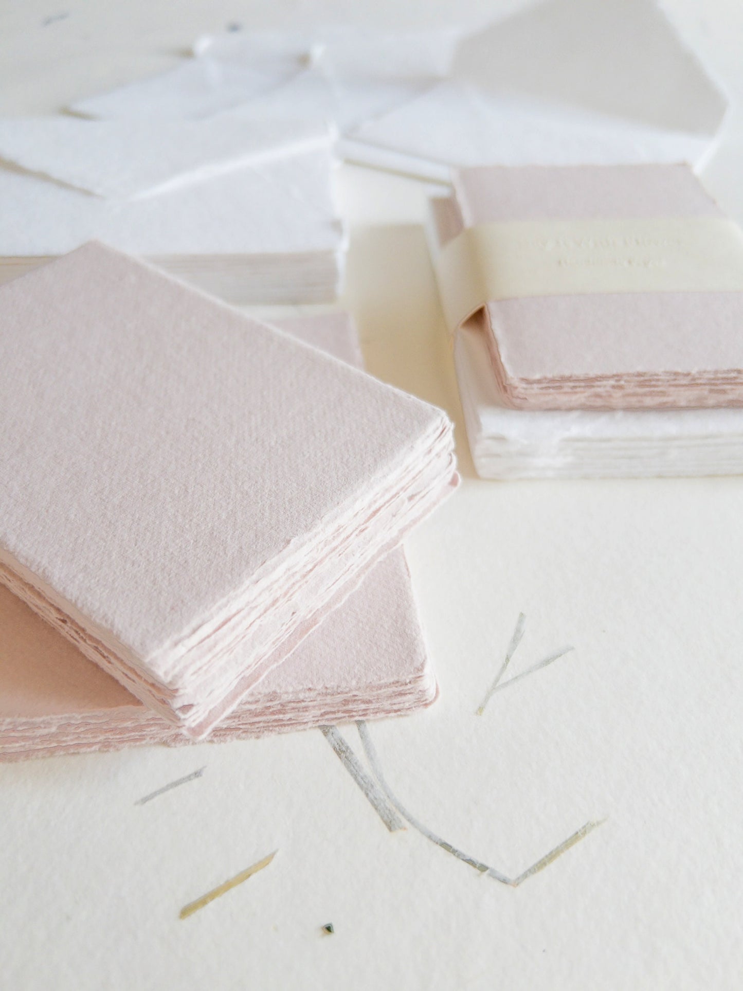Vintage Rose Handmade Deckle Edge Cotton Paper 4 Bar envelope, 4 BAR Deckle Edge Paper, Invitation Calligraphy Paper, Papier Fait Main,