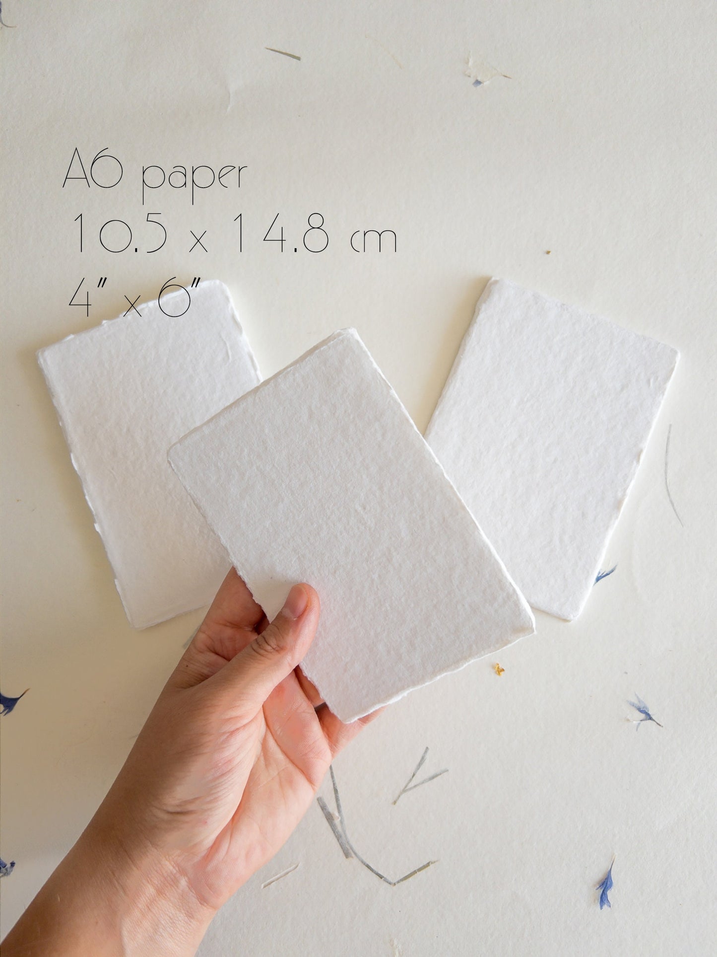 Pack of 10 Assorted sizes WHITE DECKLE EDGE Paper, multiple sizes Handmade paper and envelope, Handmade Cotton Rag Envelopes, papier coton