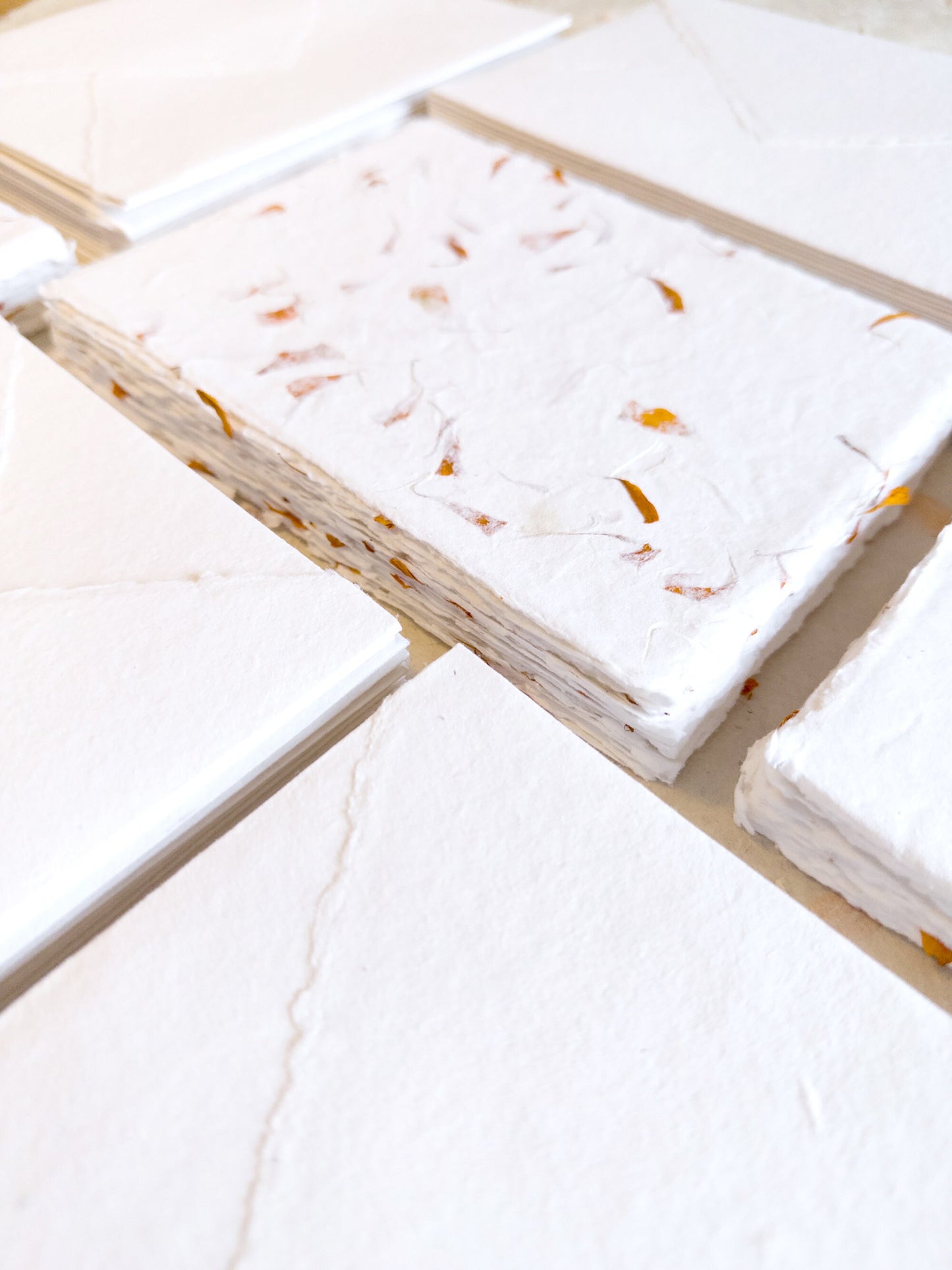 13x18 cm Marigold Handmade Deckle Edge paper and Envelope