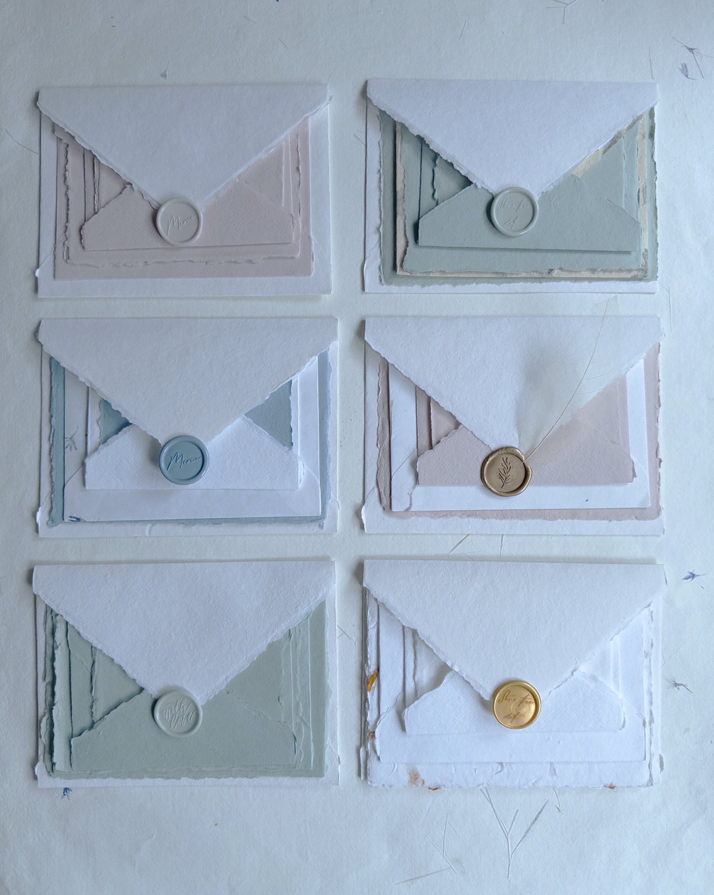 Set of 10 A6, 5x7 paper multiple color Handmade Deckle Edge Paper and envelope, 4 BAR Paper, Handmade Cotton Rag Envelopes, papier coton