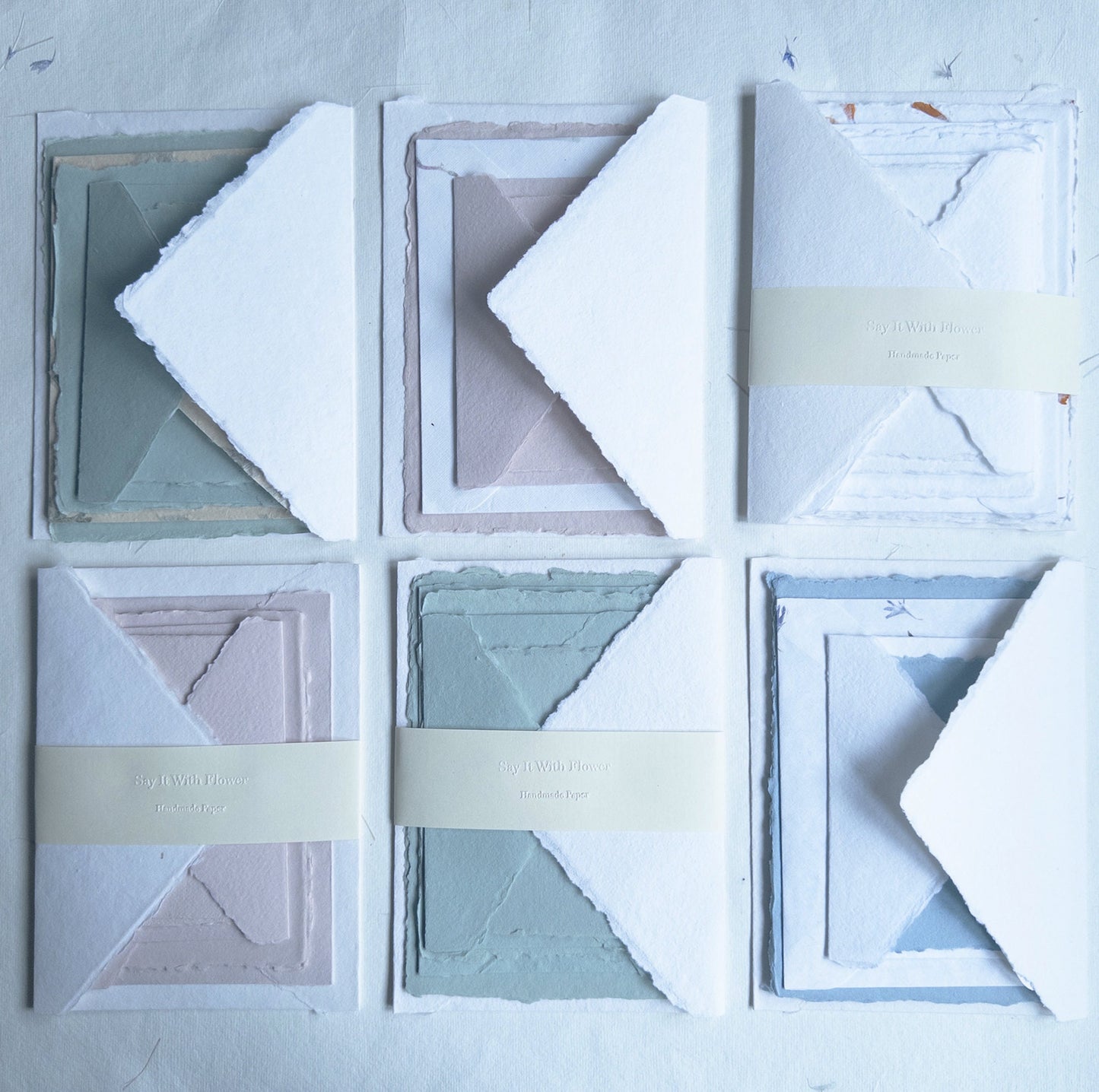 Set of 10 A6, 5x7 paper multiple color Handmade Deckle Edge Paper and envelope, 4 BAR Paper, Handmade Cotton Rag Envelopes, papier coton