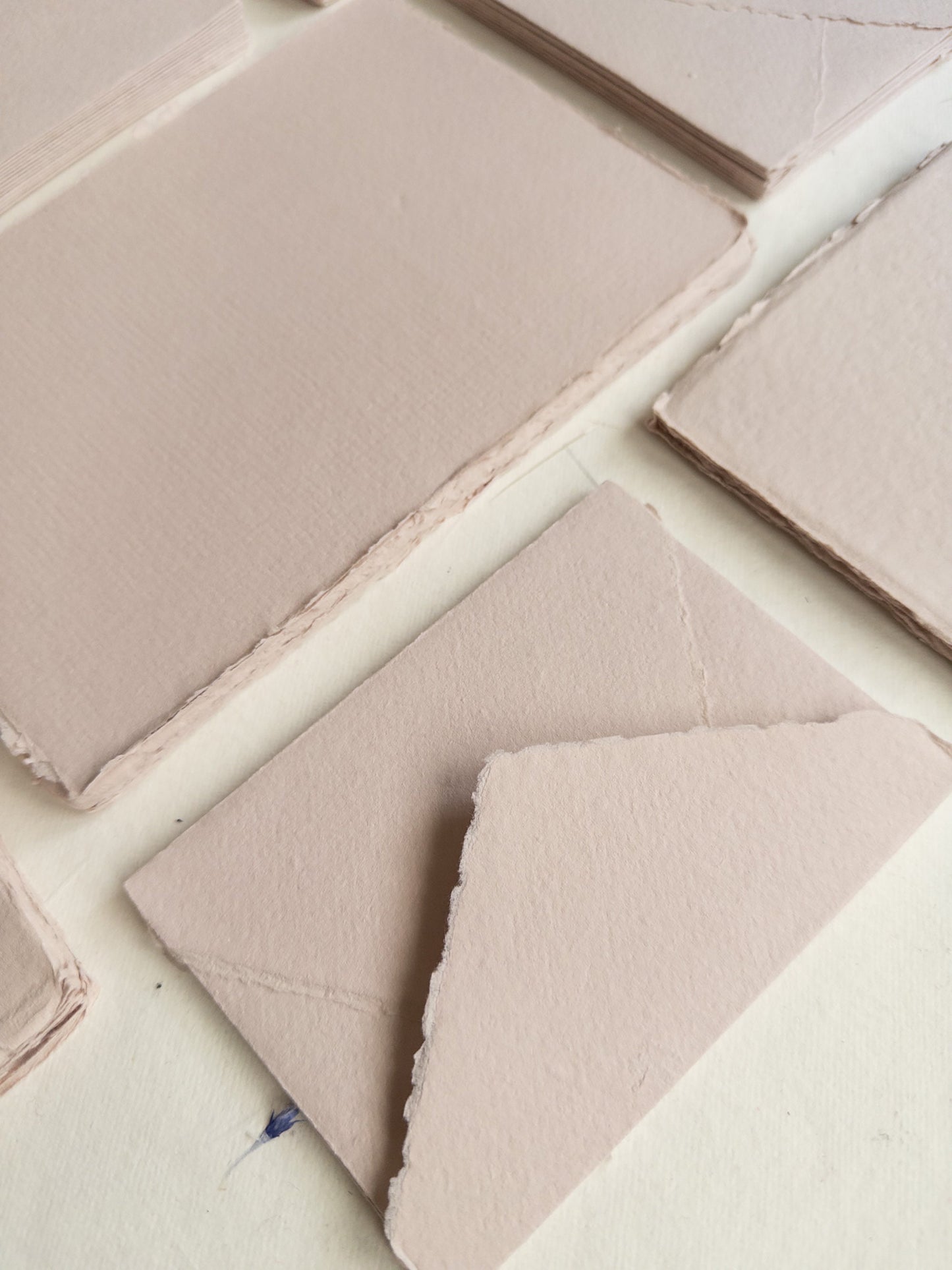 Blush Deckle edge paper and Envelopes