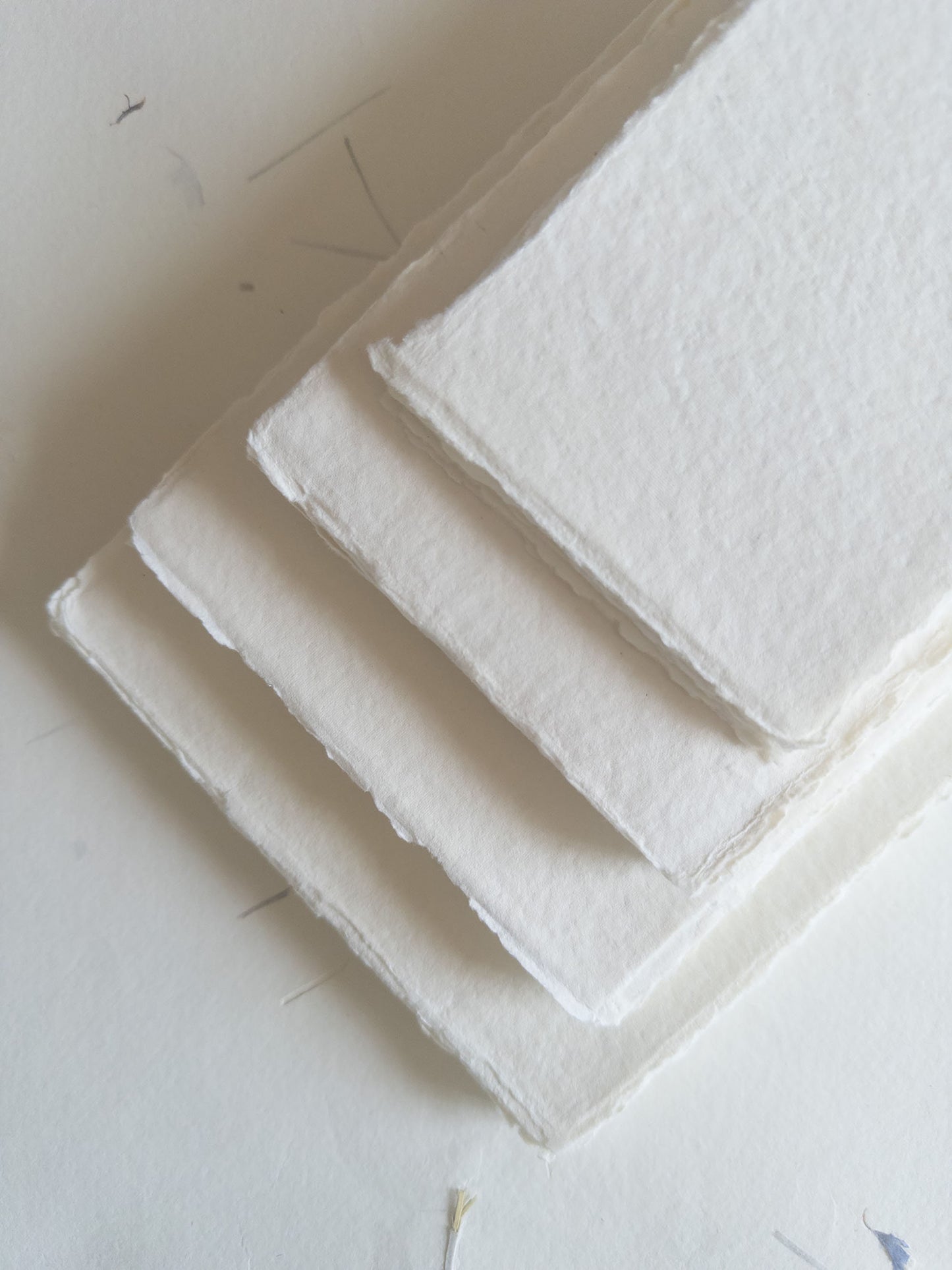 Pack of 10 Assorted sizes IVORY DECKLE EDGE Paper, Warm White Handmade paper , Handmade Cotton Rag, cotton paper, Ivory handmade paper