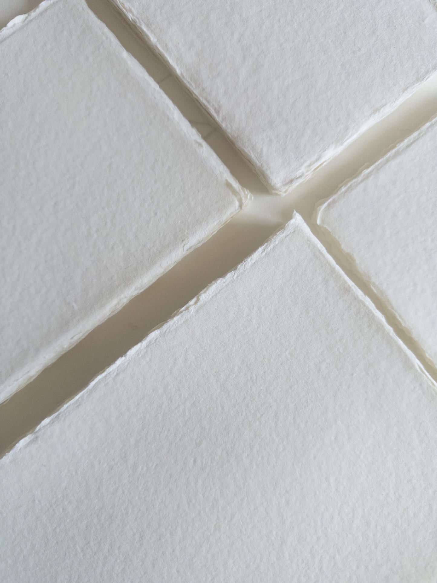 Pack of 10 Assorted sizes IVORY DECKLE EDGE Paper, Warm White Handmade paper , Handmade Cotton Rag, cotton paper, Ivory handmade paper