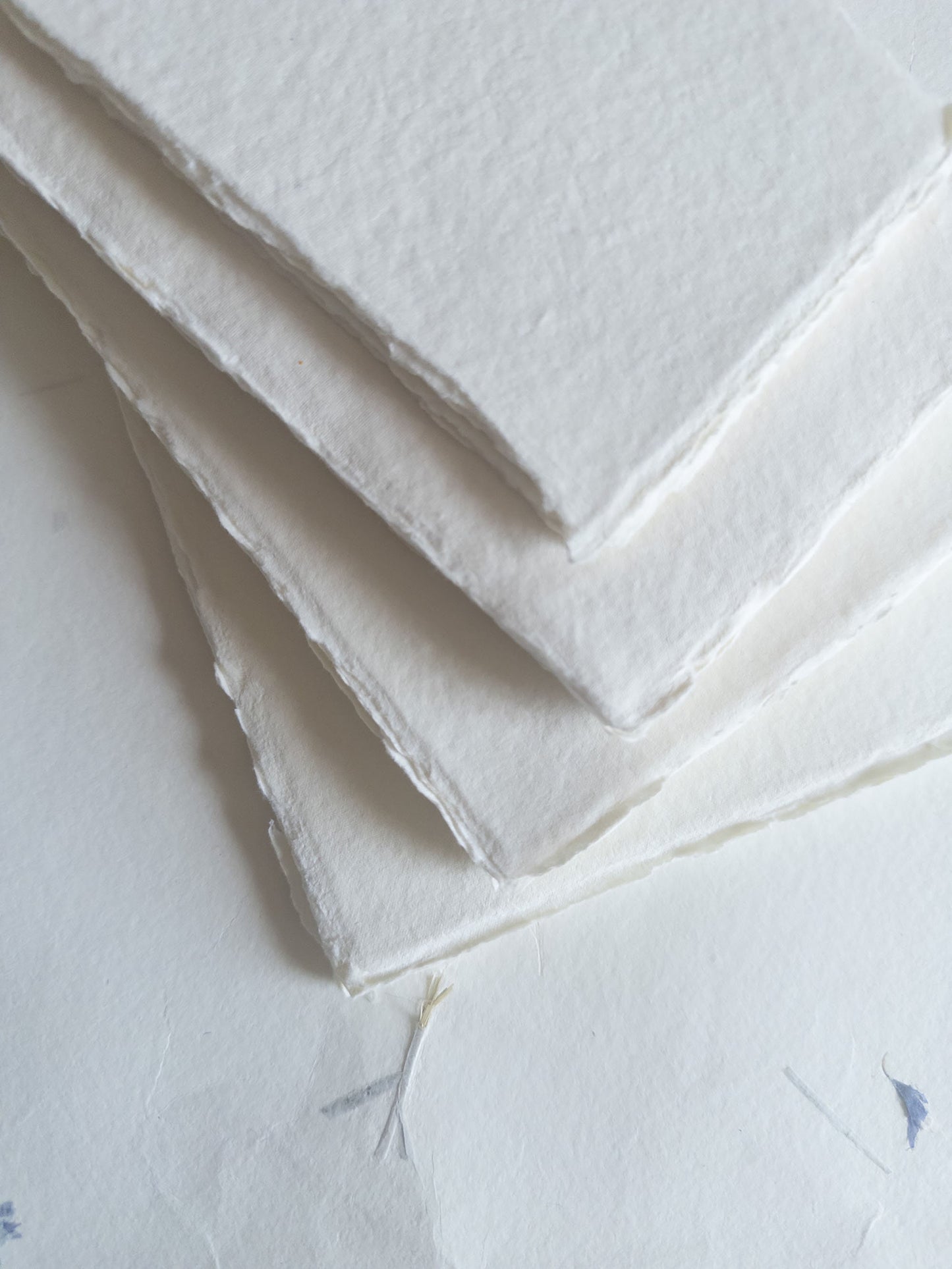 Pack of 10 Assorted sizes IVORY DECKLE EDGE Paper, Warm White Handmade paper , Handmade Cotton Rag, cotton paper, Ivory handmade paper