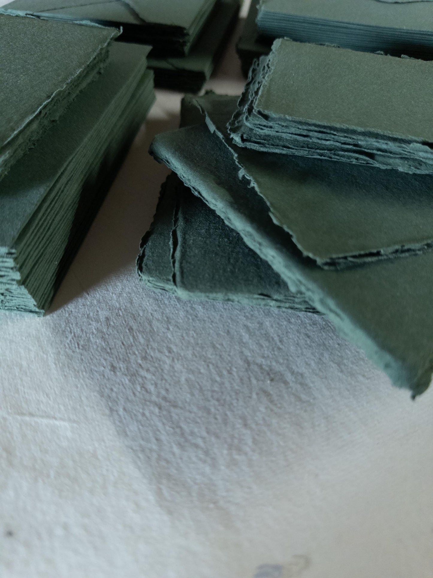 Forest Green Deckle Edge Paper & Envelopes