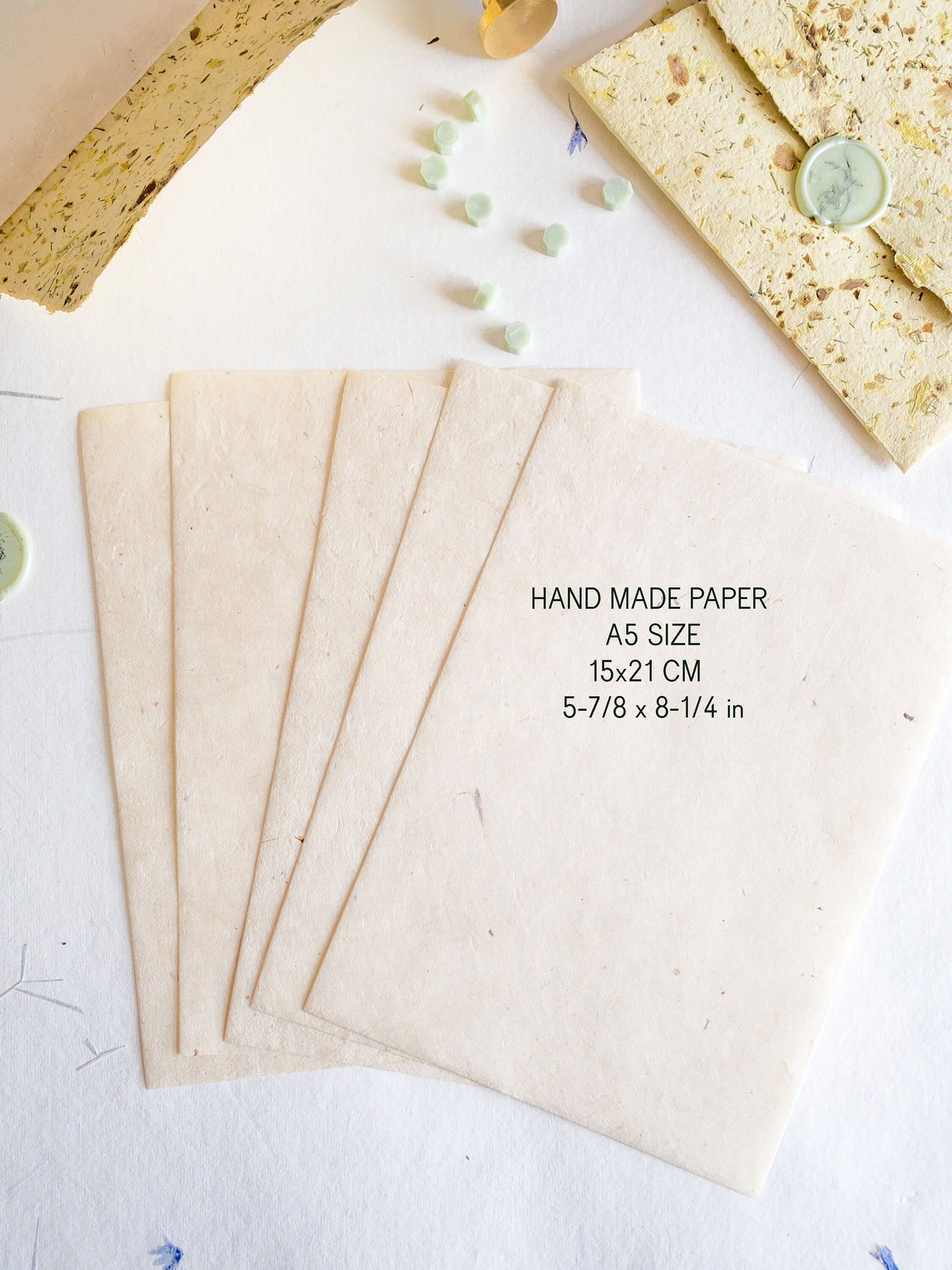 C6 Herb and Damask Rose Deckle Edge Envelope