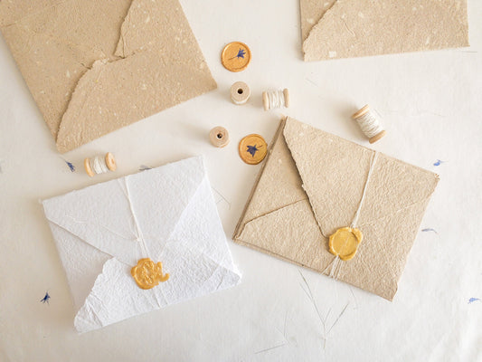 Handmade Deckle Edge Envelop, handmade paper, Invitation Paper, Calligraphy Paper, Papier Fait Main,