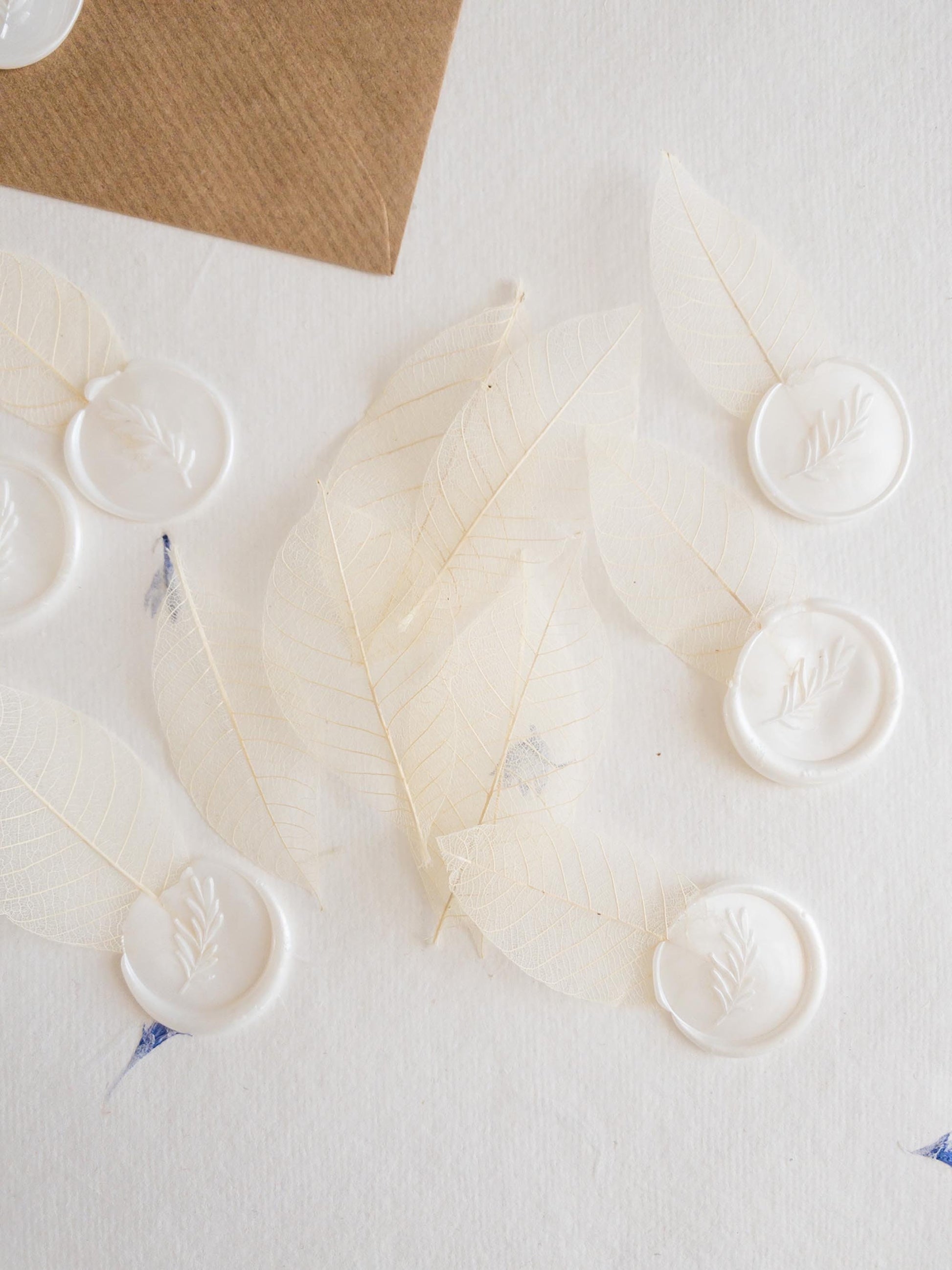 Self Adhesive wax seal with natural skeleton leaves, Gold Leaf Wax Seals, Invitation Wax Seals, Wedding Wax Seal Stickers