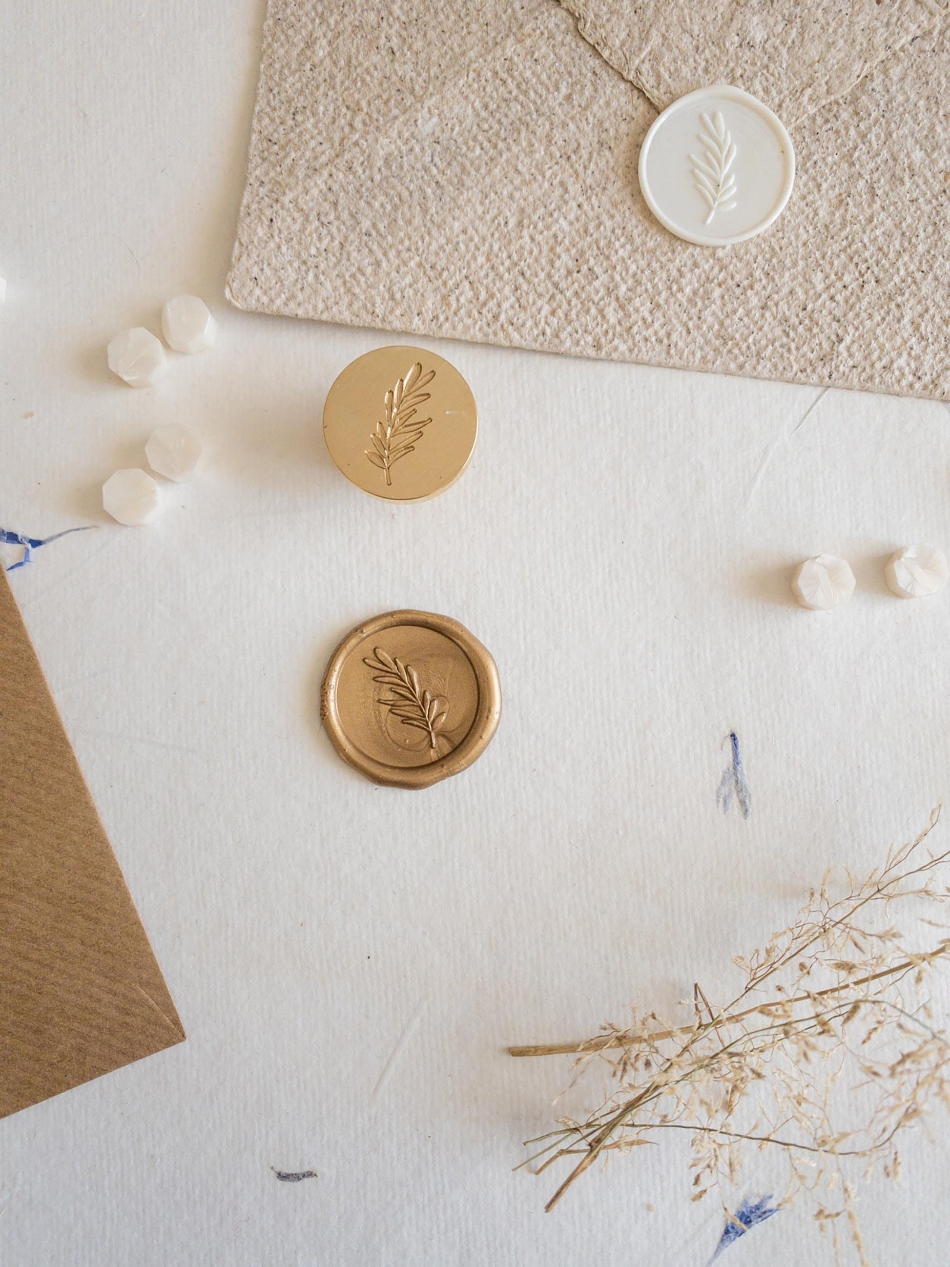 Sage leaf "" Self Adhesive wax seal , Gold Leaf Wax Seals, Invitation Wax Seals, Wedding Wax Seal Stickers