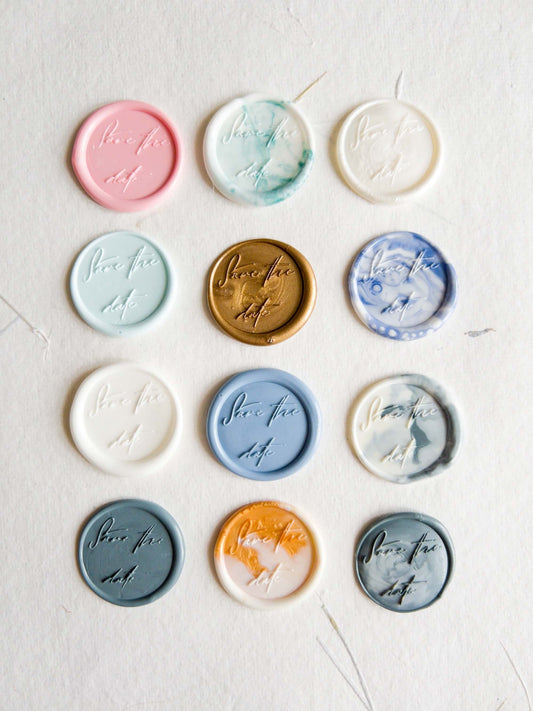 "Save The Date" Self Adhesive wax seal