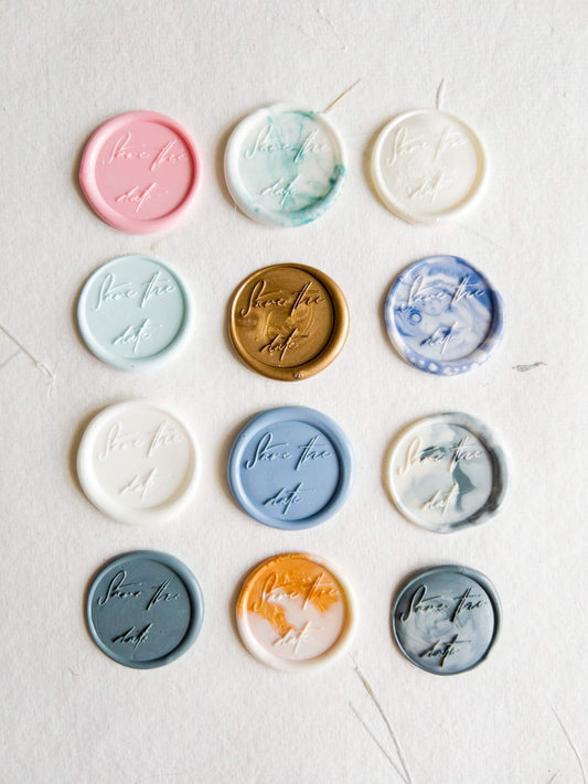 Save The Date "" Self Adhesive wax seal, save the date wax seal , Gold Leaf Wax Seals, Invitation Wax Seals, Wedding Wax Seal Stickers