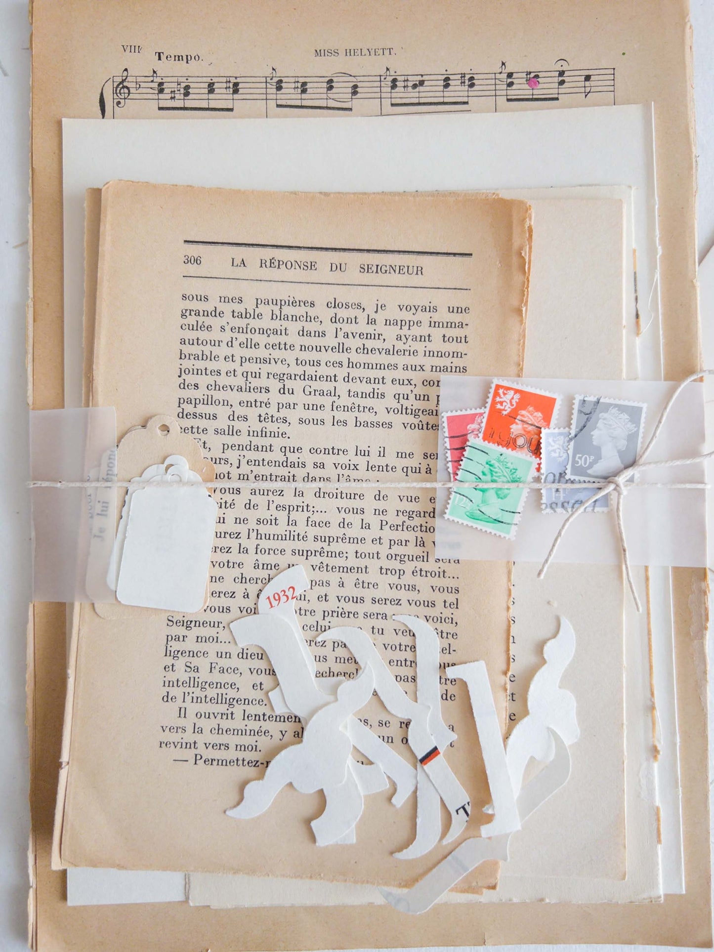 Old book paper bundle , snail mail paper , stationery paper bundle, decorative paper, junk Journal paper bundle, scrap booking paper