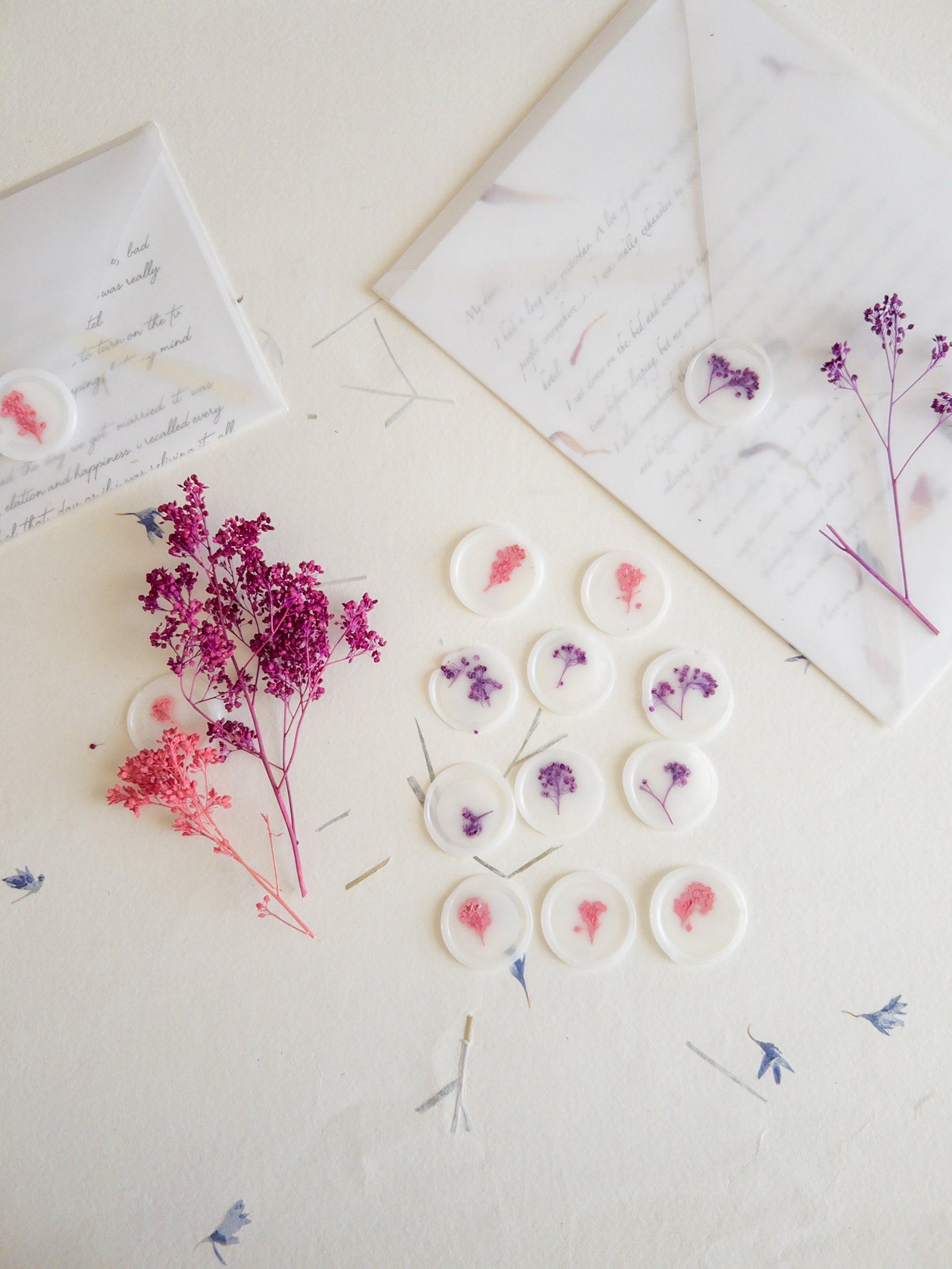 Vellum seal Pressed flower Seals Stickers, Self Adhesive Wax Seals, flower Wax Seals, Invitation Wax Seals, Wedding Wax Seal Stickers