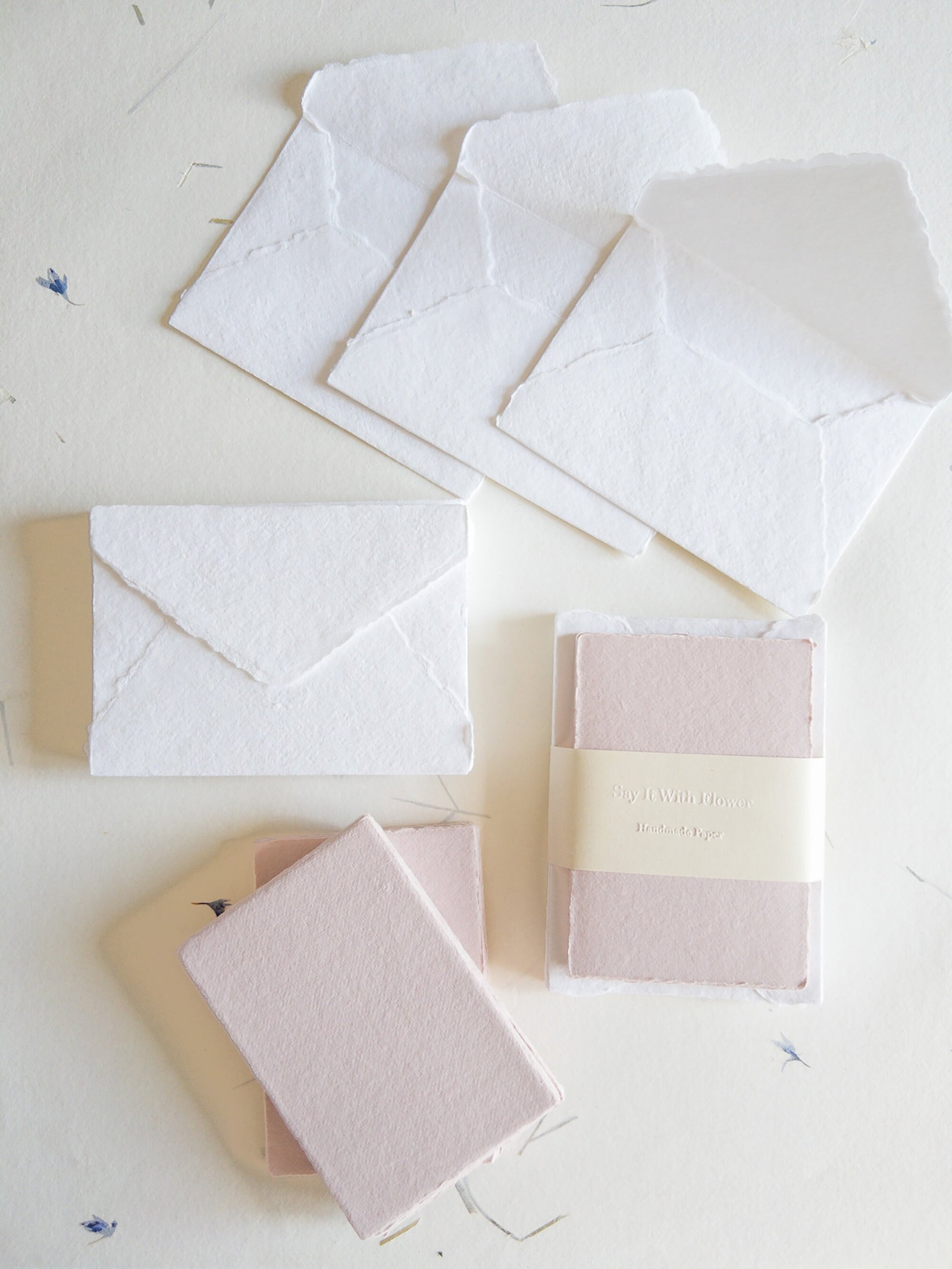 Vintage Rose Handmade Deckle Edge Cotton Paper 4 Bar envelope, 4 BAR Deckle Edge Paper, Invitation Calligraphy Paper, Papier Fait Main,