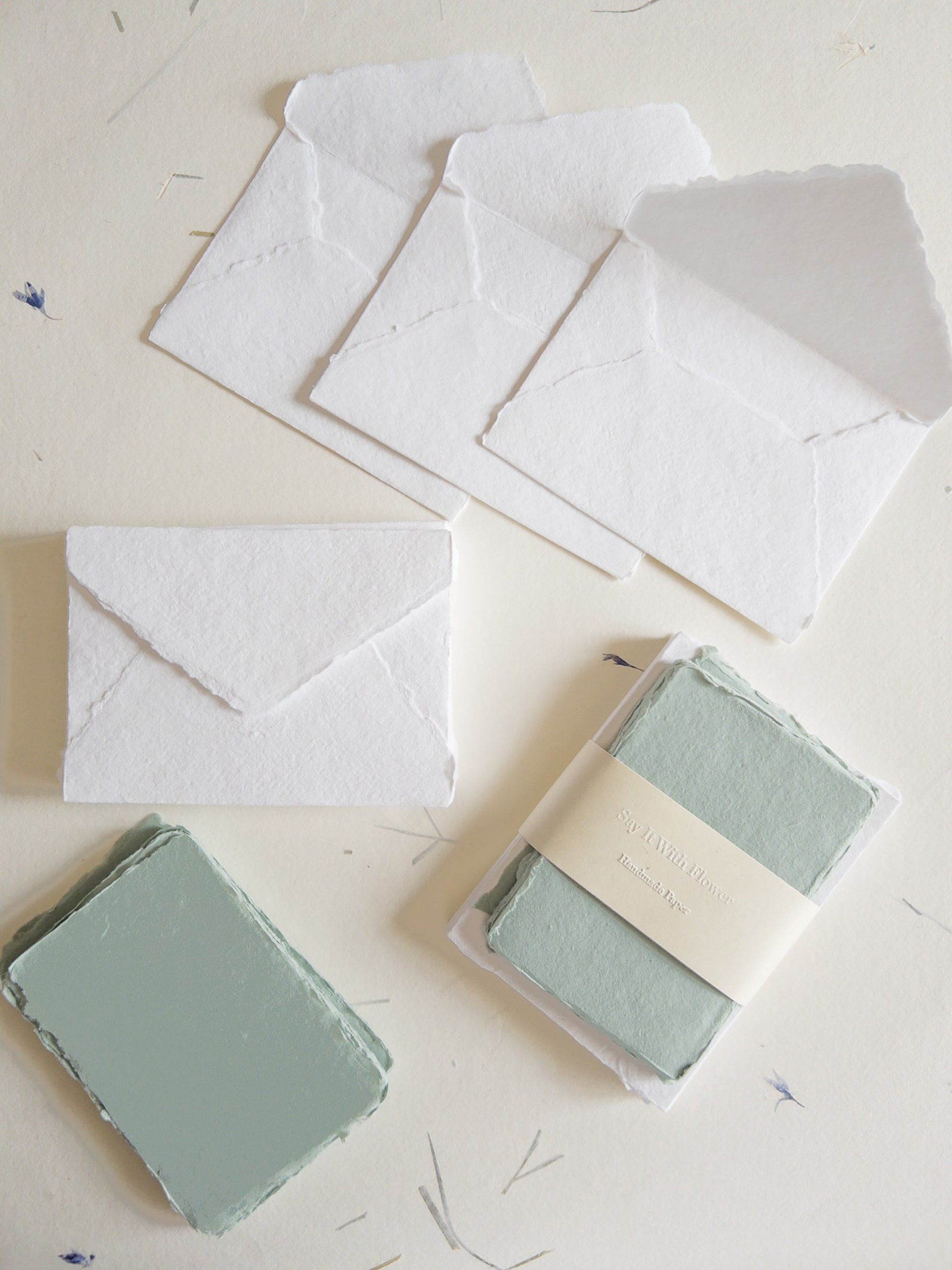 Sage green, Sage green Handmade Deckle Edge Paper 4 Bar envelope, 4 BAR Deckle Edge Paper, invite Calligraphy Paper, Handmade Paper,