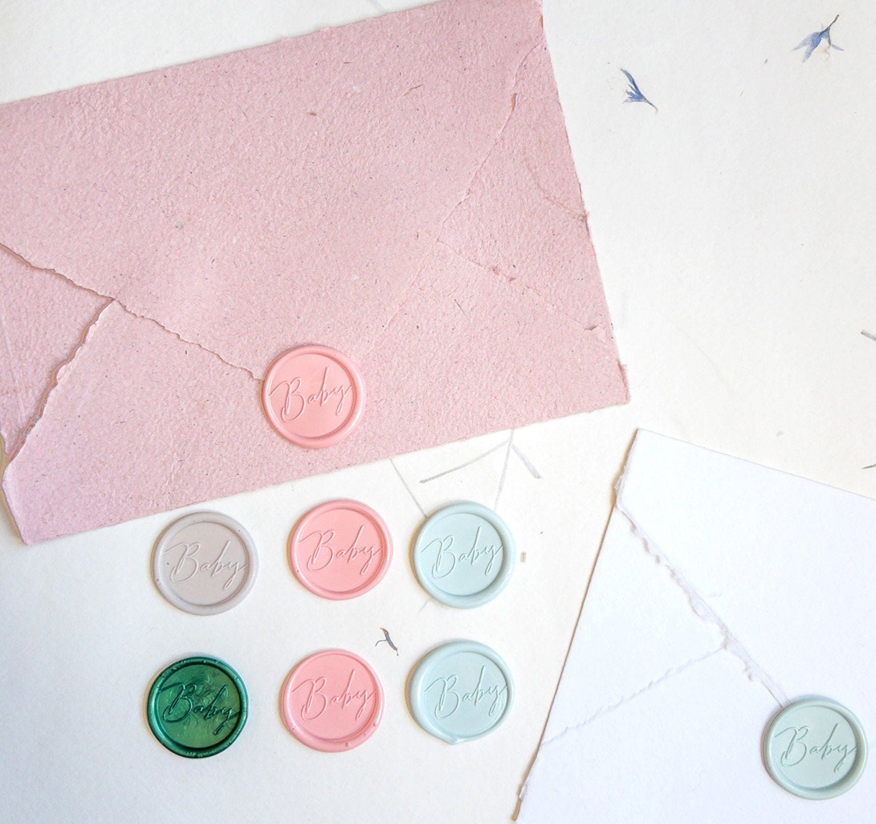 BABY wax seal, Self Adhesive wax seal , Christening Baptism Gender Reveal Invitations Baby Shower invites baby shower wax seal