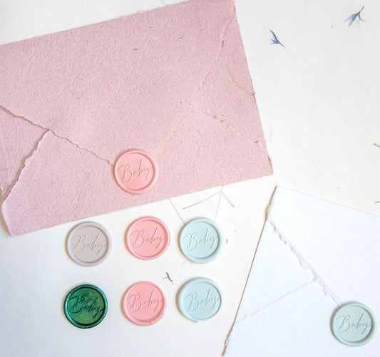 BABY wax seal, Self Adhesive wax seal , Christening Baptism Gender Reveal Invitations Baby Shower invites baby shower wax seal