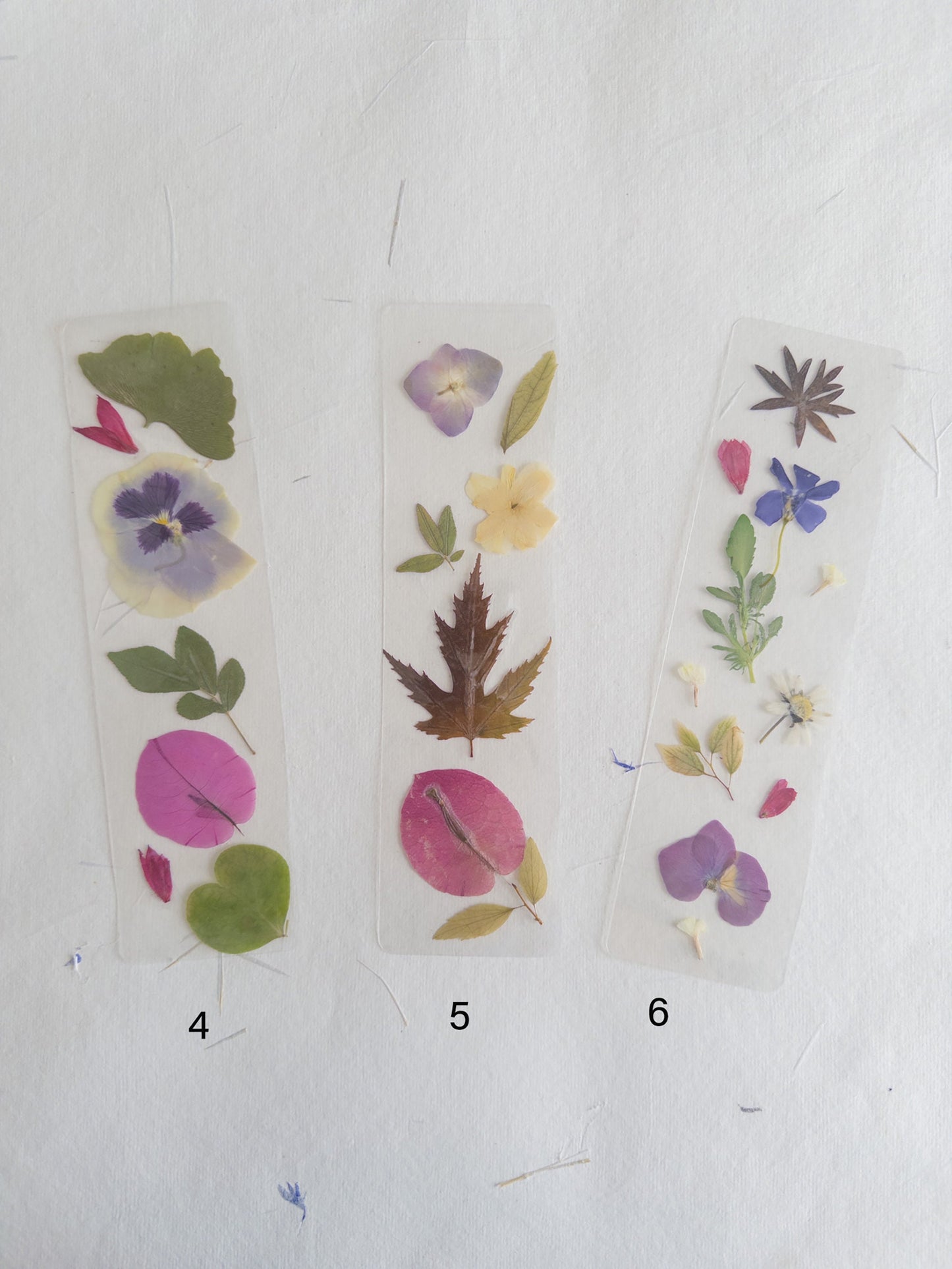 Transparent pressed flower bookmark, mixed flowers, handmade bookmark, gift, dried flower, fleur séchée , marque page laminated bookmark