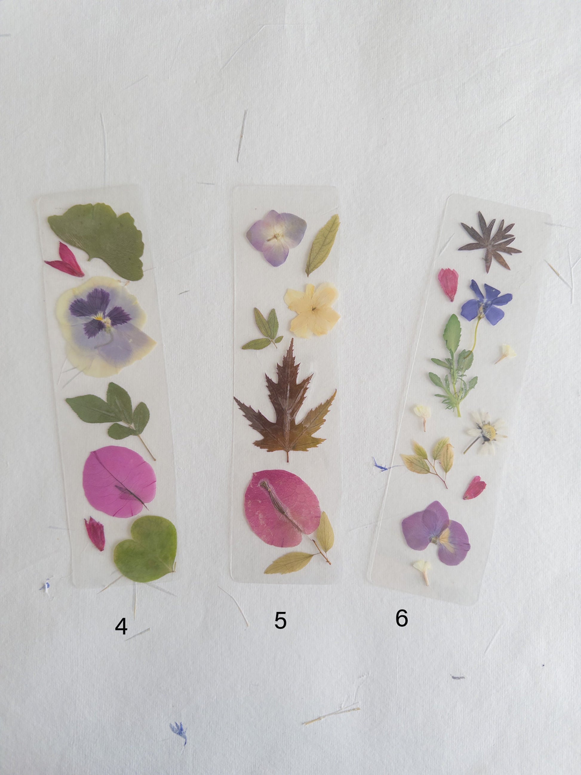 Transparent pressed flower bookmark, mixed flowers, handmade bookmark, gift, dried flower, fleur séchée , marque page laminated bookmark