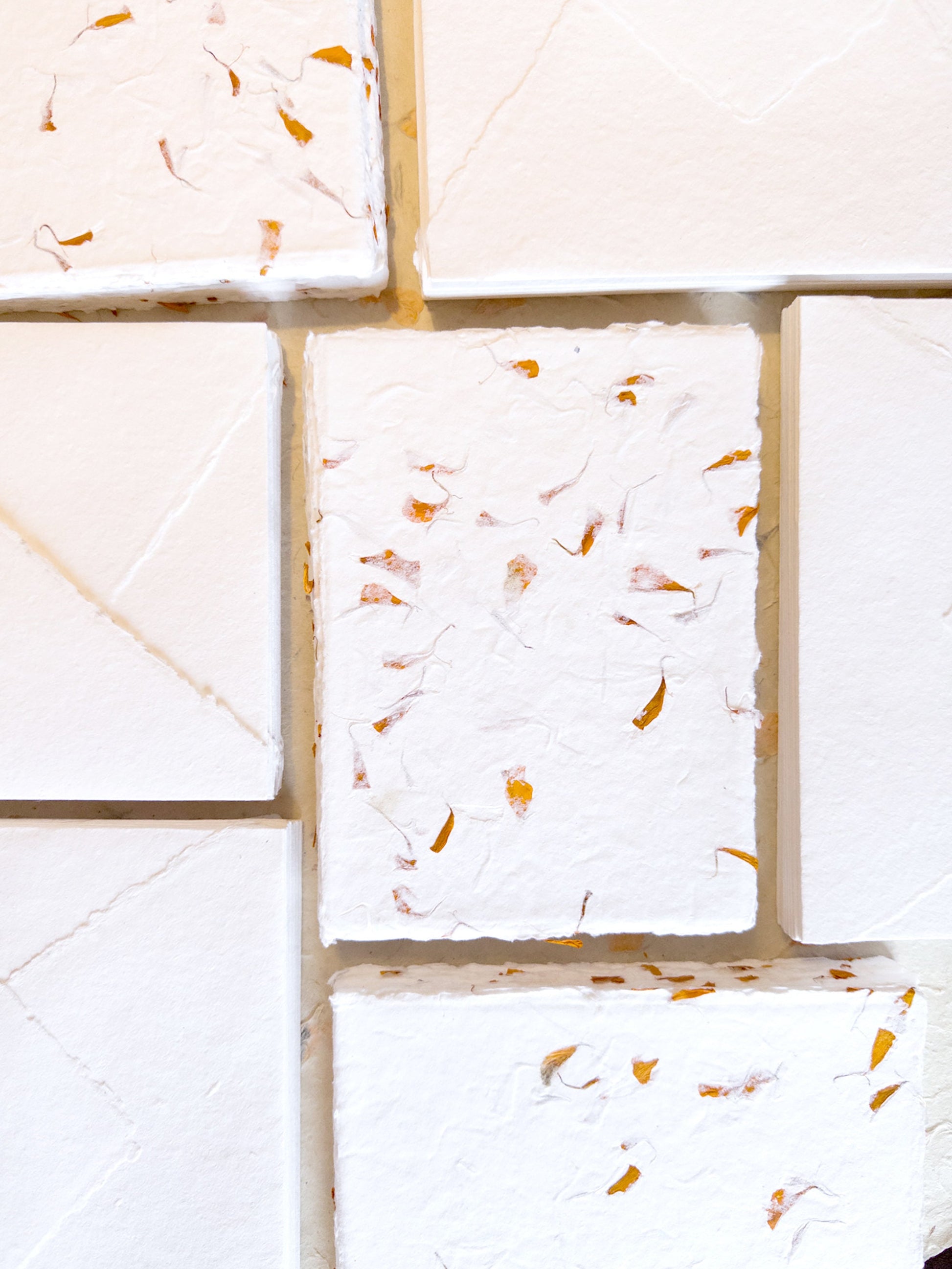 Handmade paper Papier Fait Main Marigold Handmade Deckle Edge paper deckle edge Envelop, 5x7 paper, Cotton rag paper, Invitation Paper,