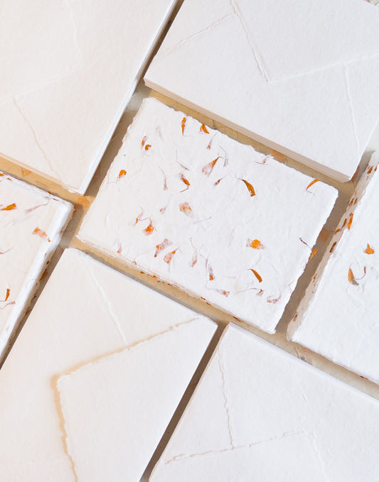 13x18 cm Marigold Handmade Deckle Edge paper and Envelope