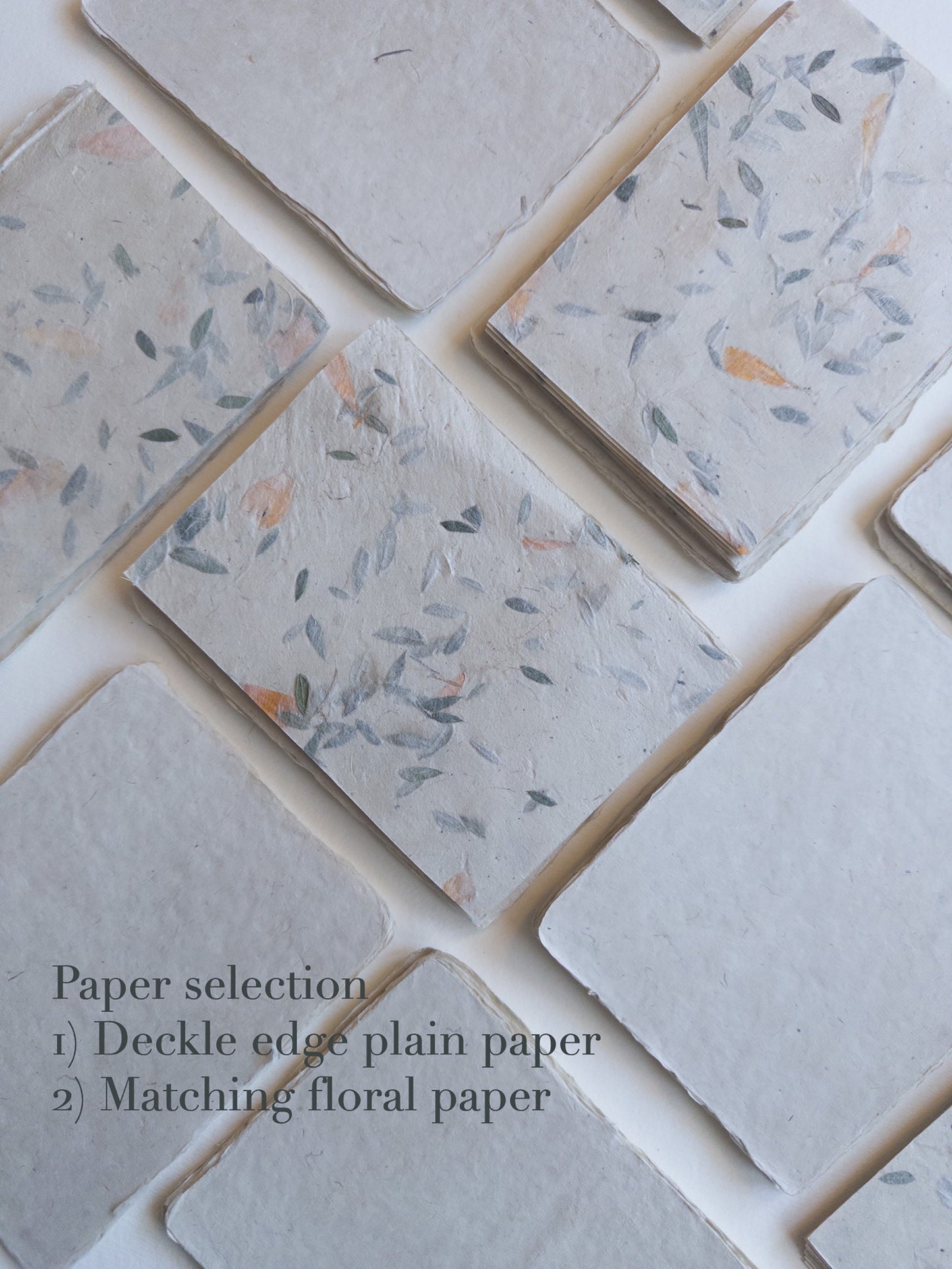 Fern paper SET OF FIVE Handmade paper with Envelop, real pressed Fern 5x7 paper, A6 paper, Invitation Paper, inkjet paper, Papier Fait Main