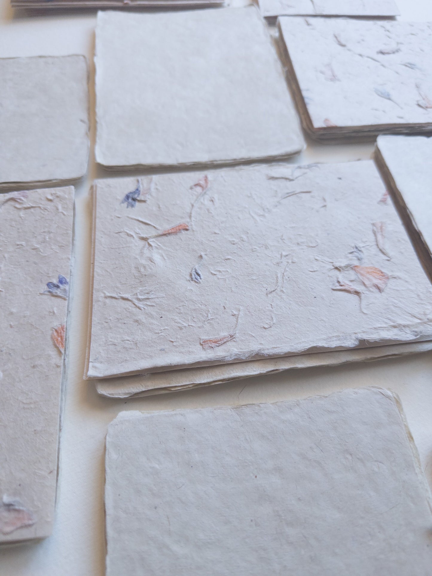Corn Flower paper SET OF FIVE Handmade paper with Envelop, pressed flower paper 5x7 paper, A6 paper, Invitation Paper, Papier Fait Main