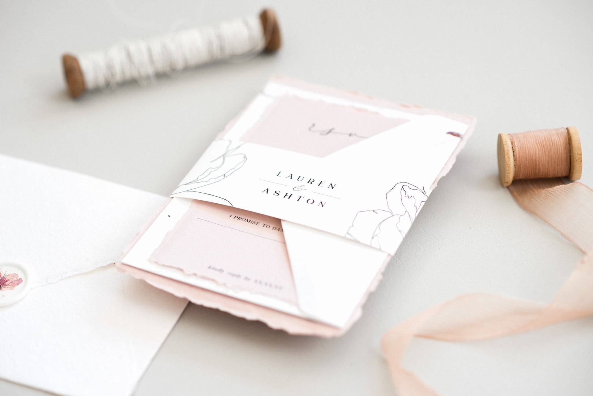 Invitation set paper A6, 5X7 inch multiple color Handmade Deckle Edge Paper and envelope print at home, wedding invitation, papier cotton