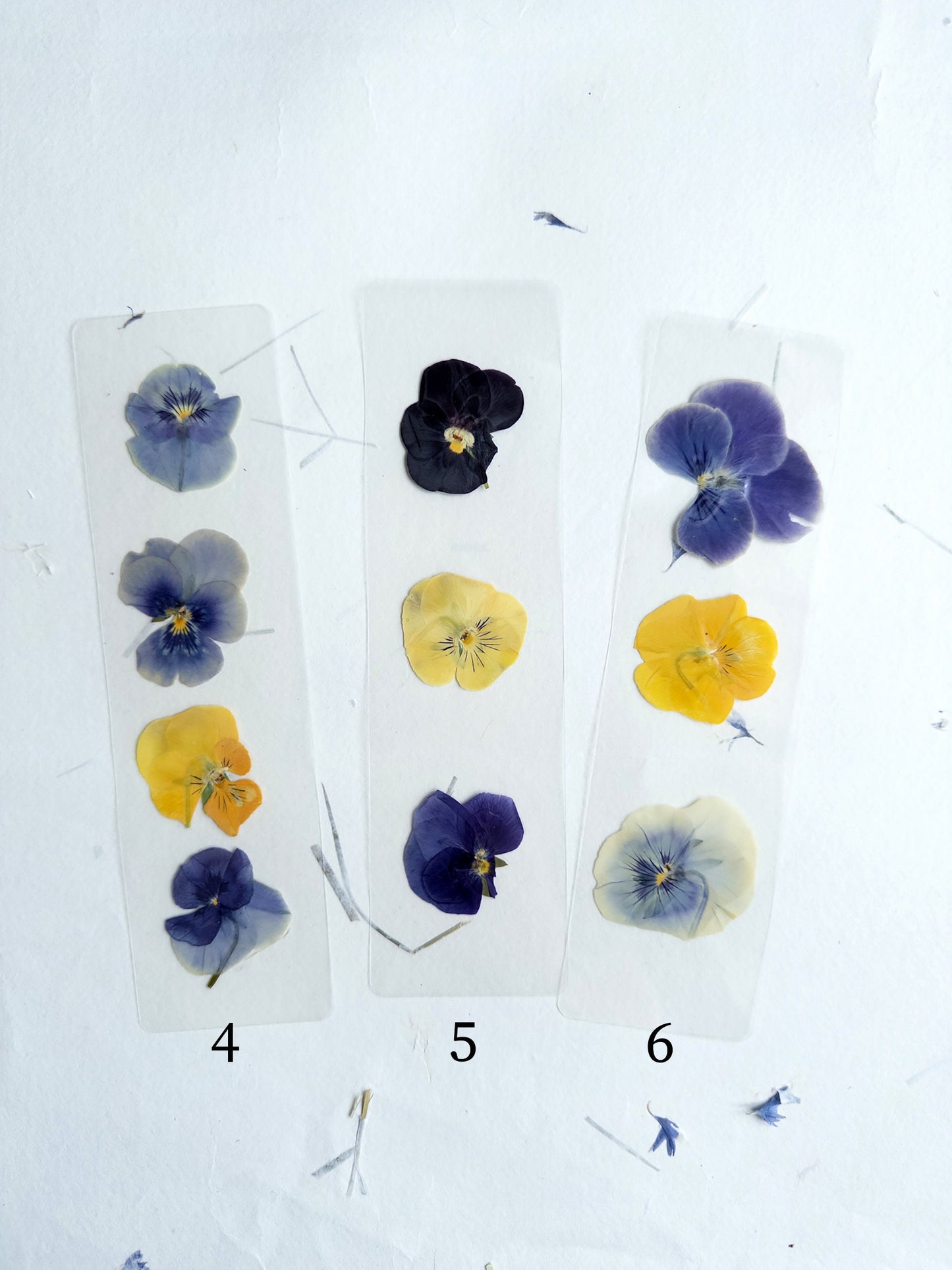 Pansy flower pressed flower bookmark, violet flowers, handmade bookmark, fleur séchée ,marque page laminated bookmark gift for her