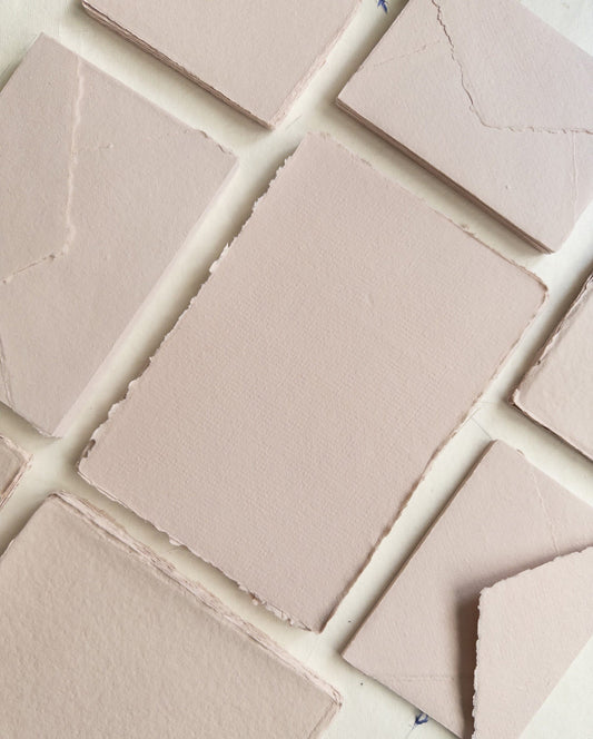 Blush Deckle edge paper and Envelopes