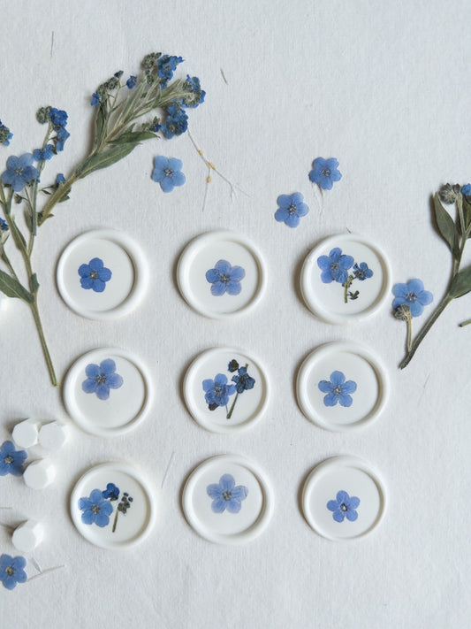 Forget-me-not wax seals