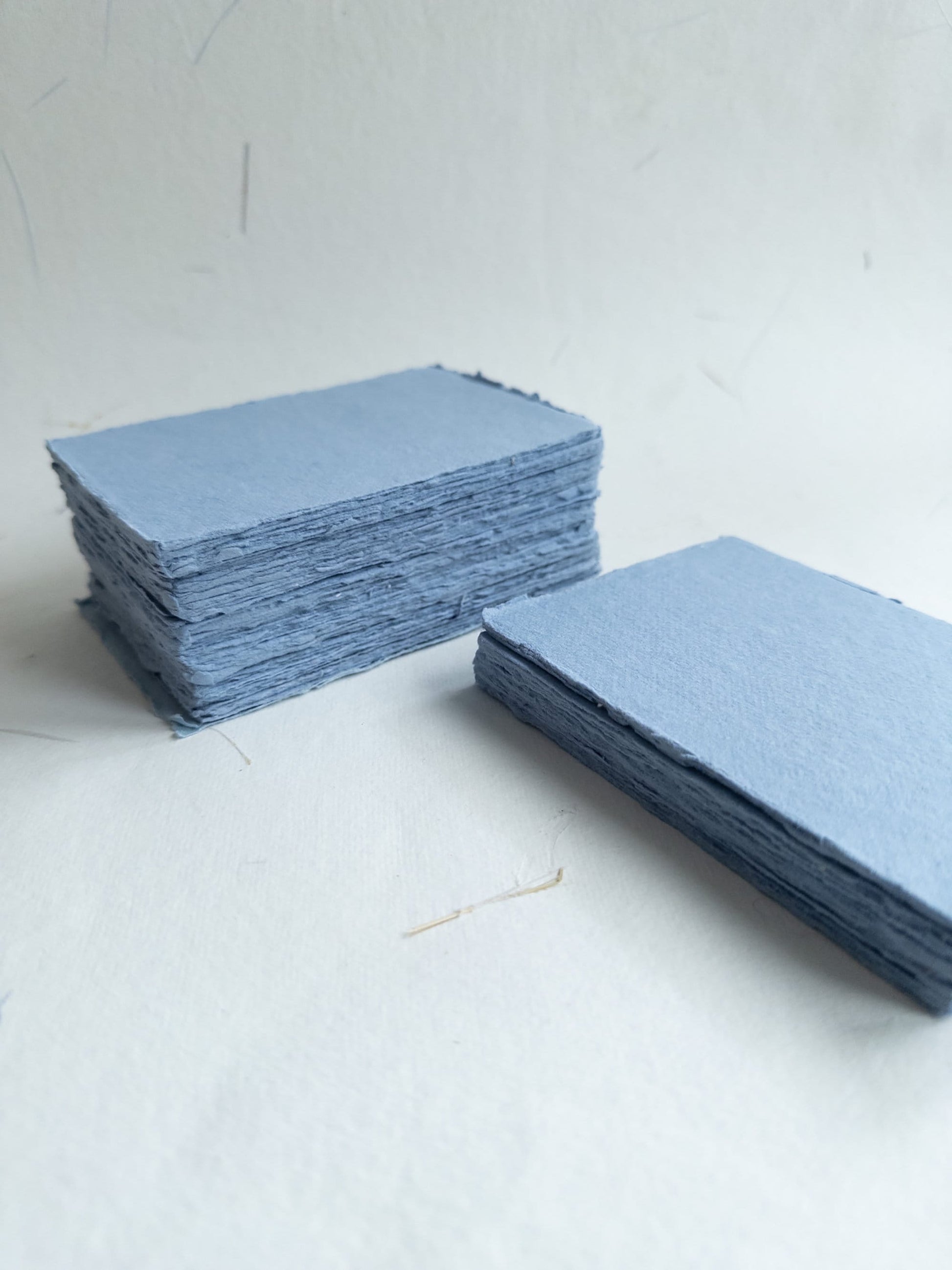 Soft White, blush, dusty blue, beige Handmade Deckle Edge Paper 2.5" X 3.5" place card Deckle Edge Paper, invite Paper, Handmade Paper,