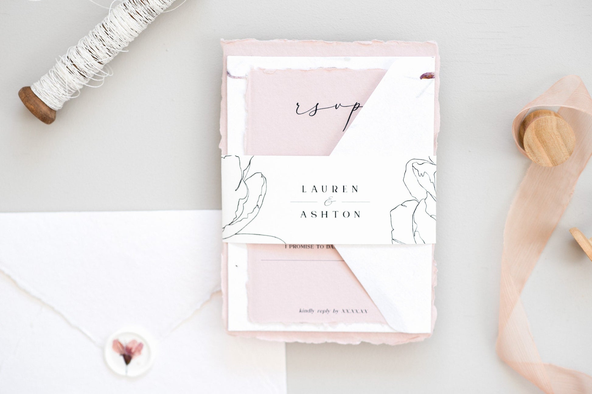 Invitation set paper A6, 5X7 inch multiple color Handmade Deckle Edge Paper and envelope print at home, wedding invitation, papier cotton