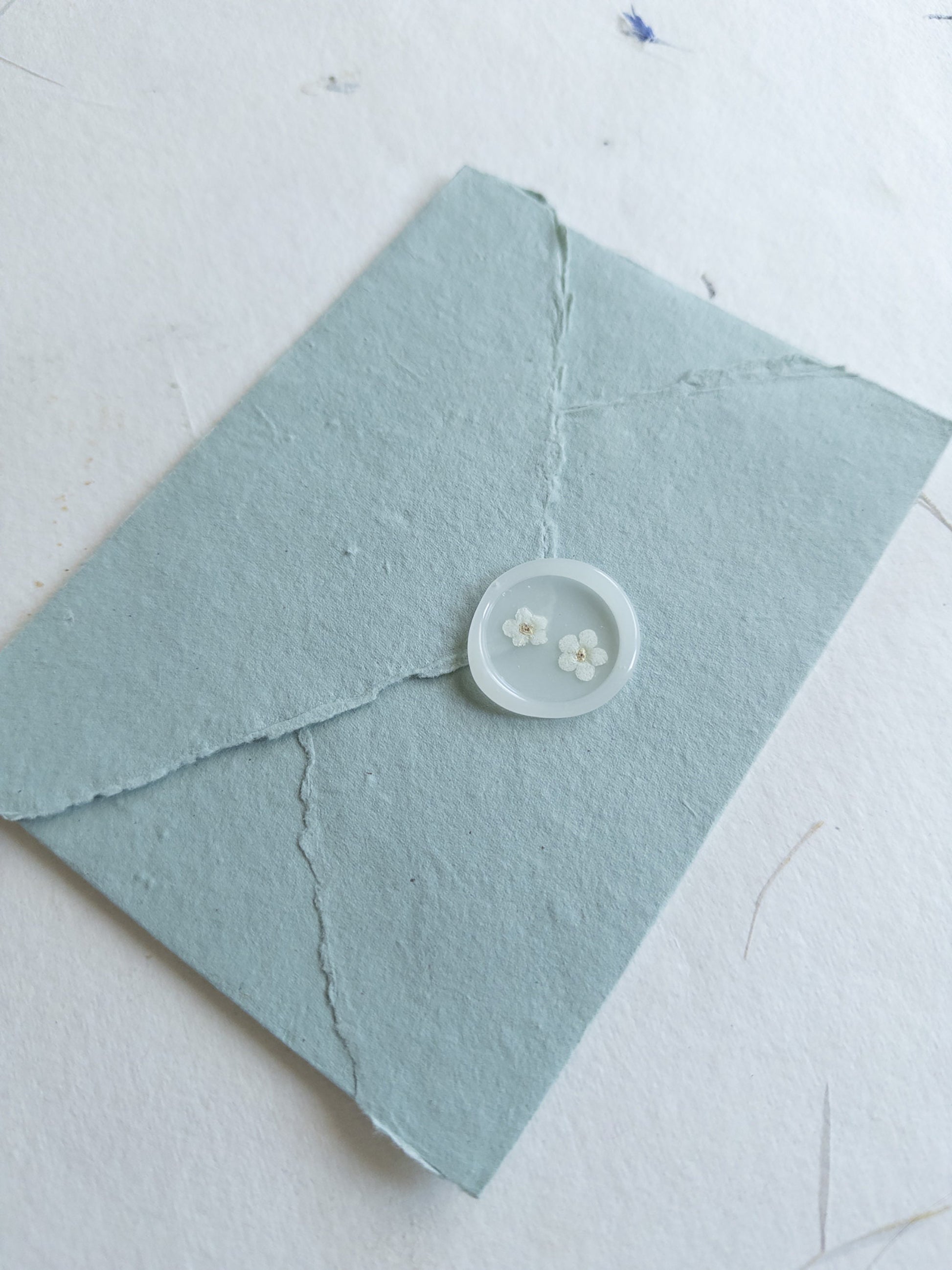 Pack of 10 Assorted sizes Succulent DECKLE EDGE Paper, Sage green Handmade envelope, Handmade Cotton Rag Envelopes, papier coton