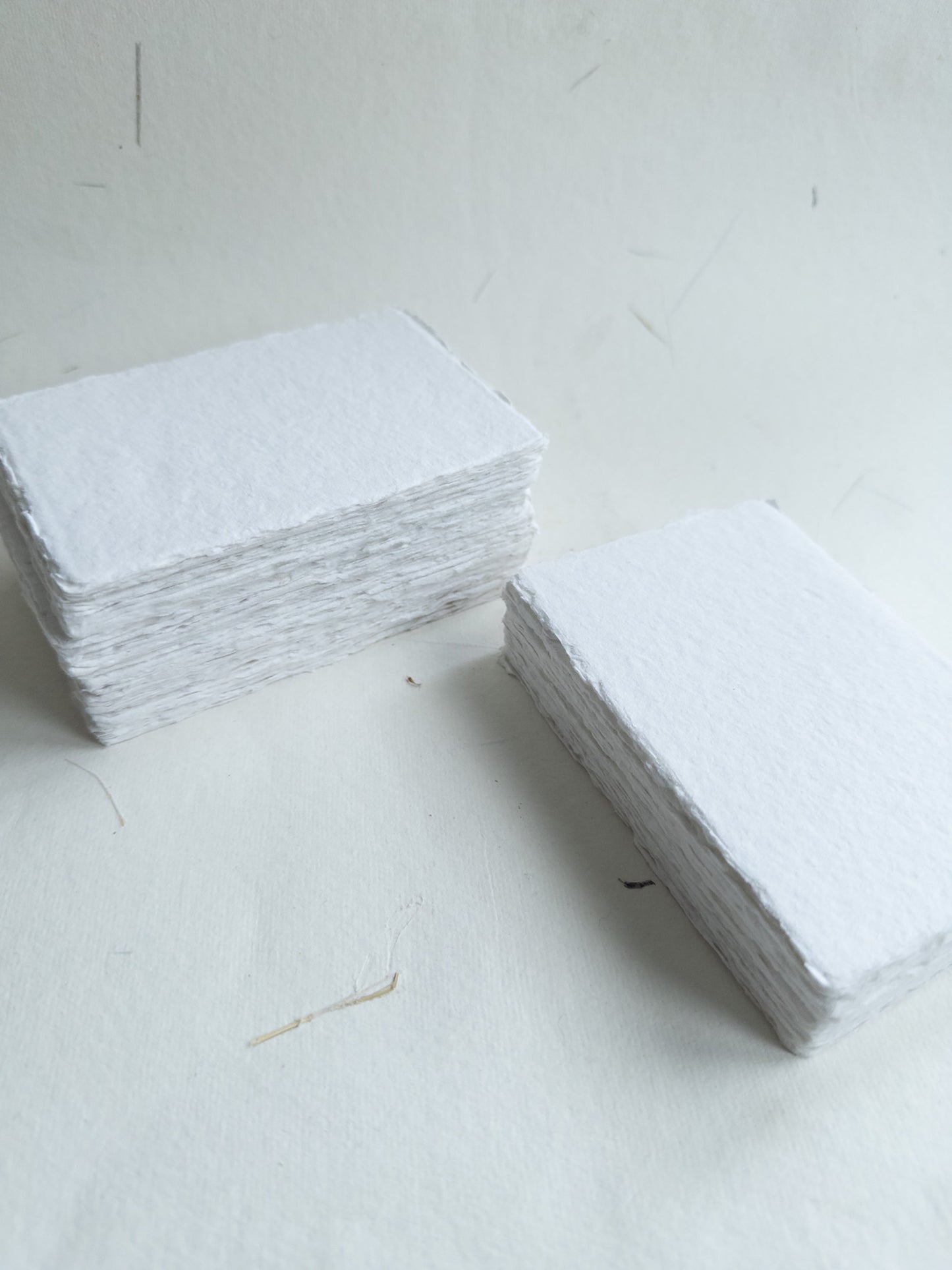 Soft White, blush, dusty blue, beige Handmade Deckle Edge Paper 2.5" X 3.5" place card Deckle Edge Paper, invite Paper, Handmade Paper,