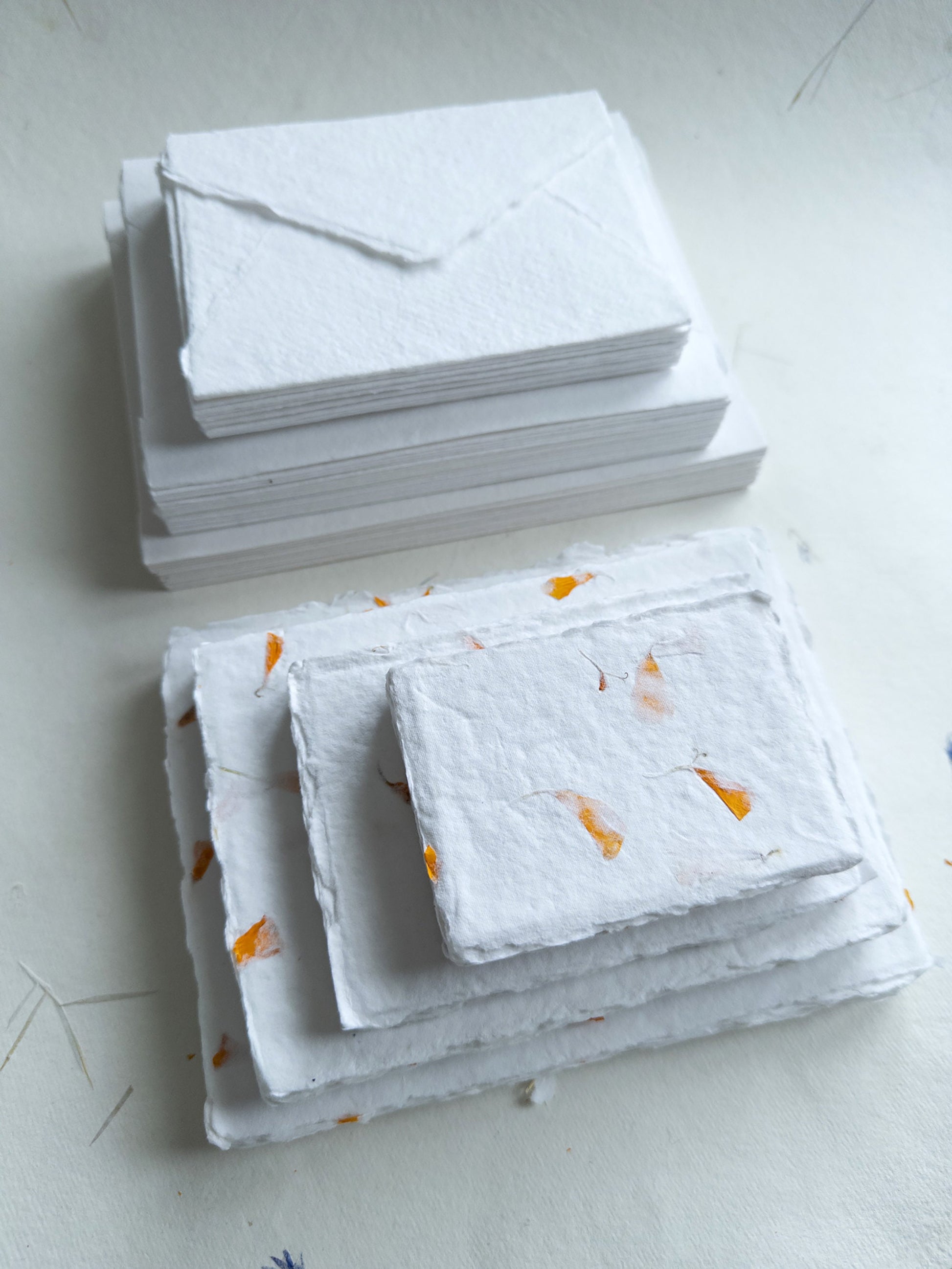 Marigold Handmade Deckle Edge paper deckle edge Envelop, 5x7 paper, A7 paper, Cotton Rag paper, Invitation Paper, Handmade paper,